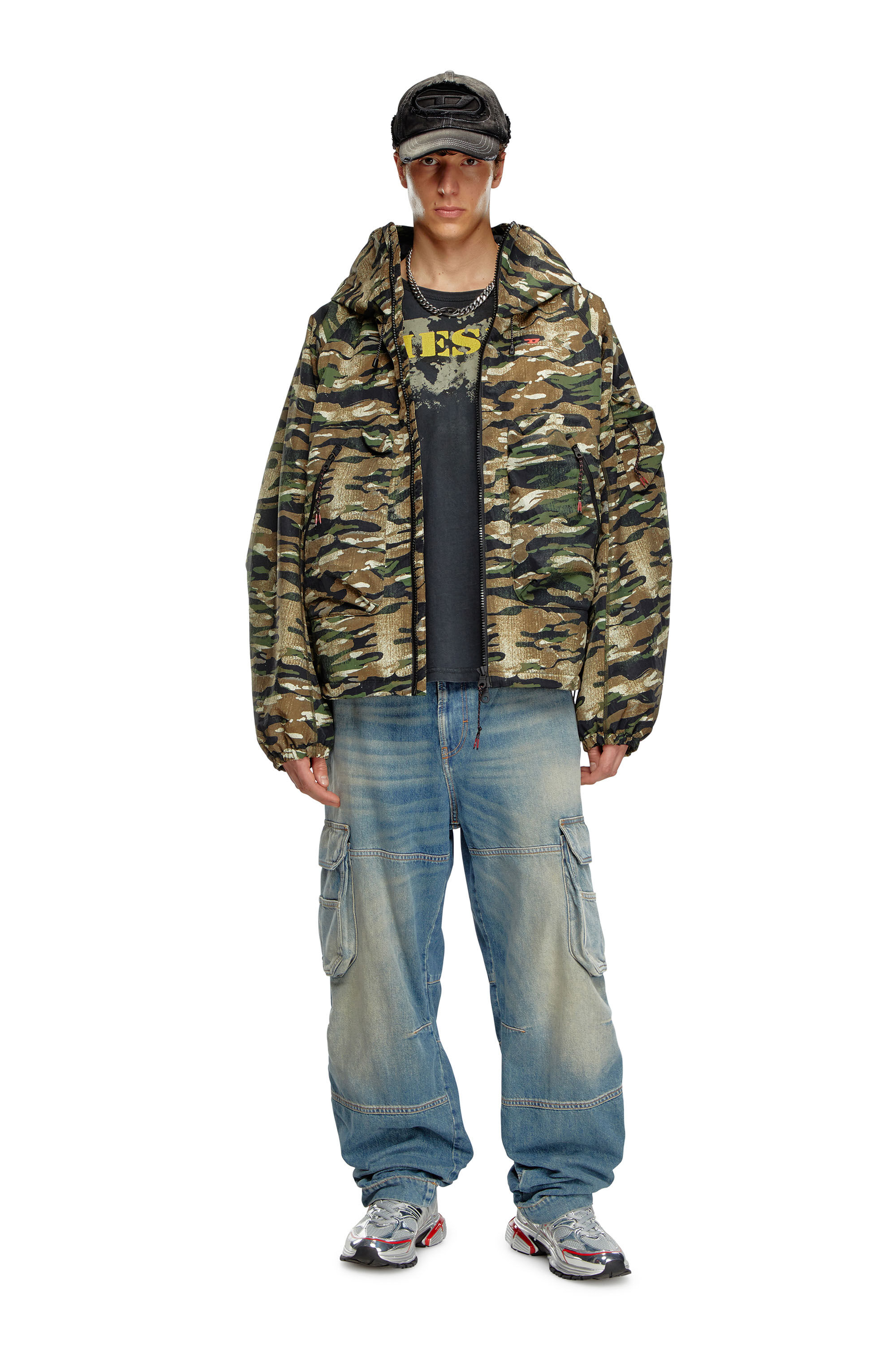 Diesel - AMWT-BERNARD-WT24, Chaqueta con capucha de camuflaje Hombre in Multicolor - 1