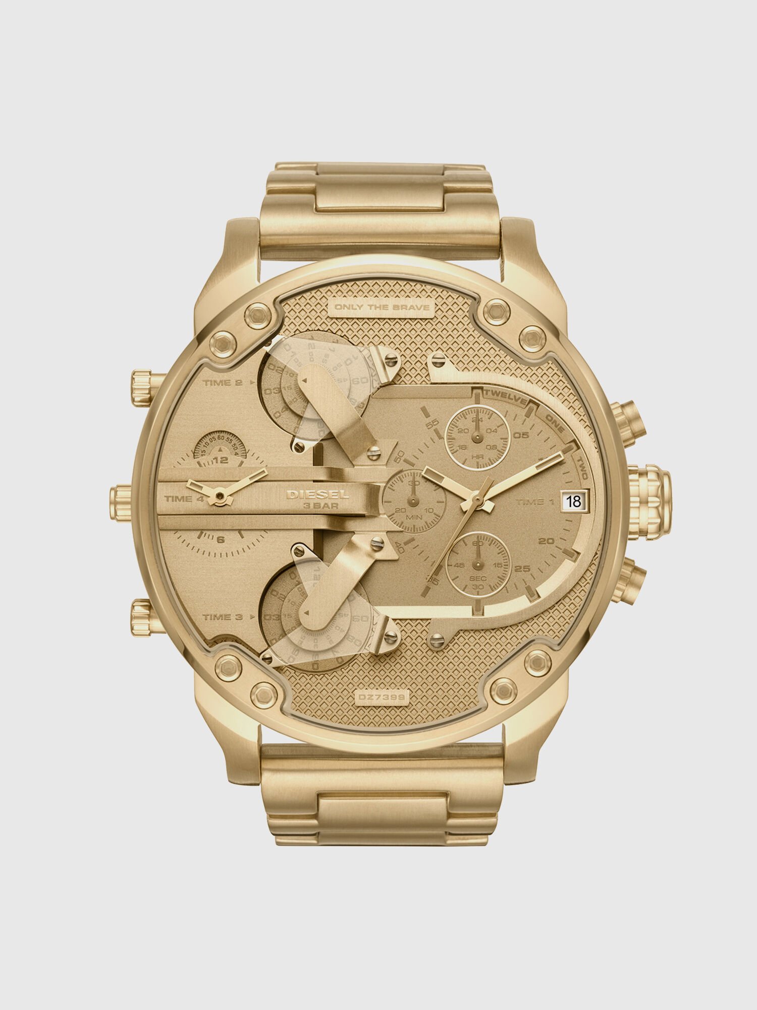 DZ7399 Man: Mr. Daddy 2.0 gold-tone watch with detailed dial | Diesel