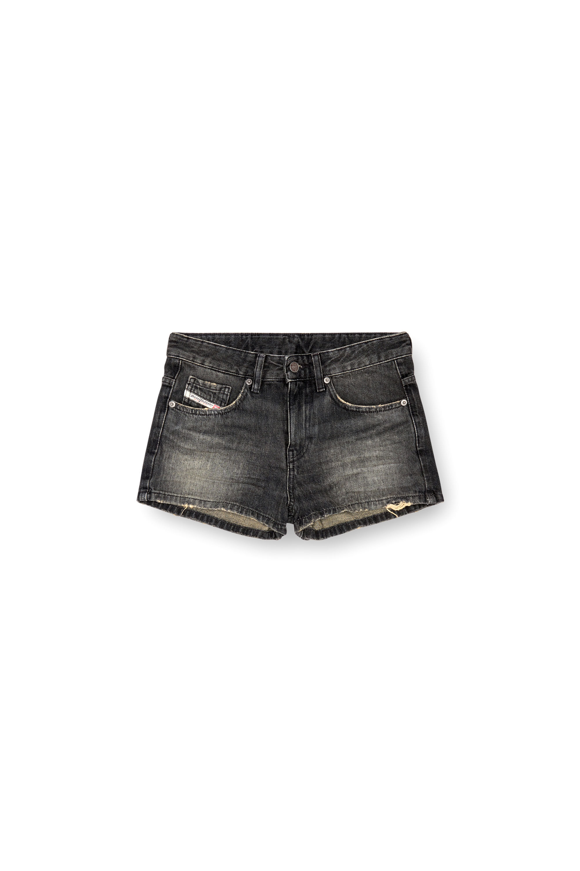 Diesel - DE-YUBA, Mujer Pantalones cortos en denim in Negro - Image 2
