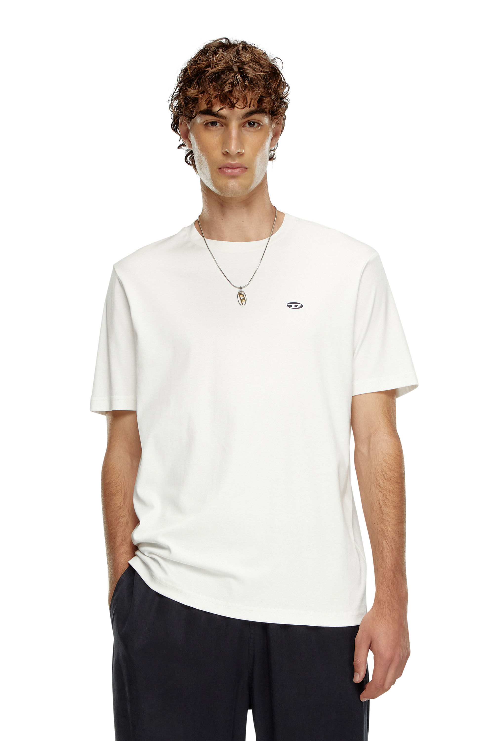 Diesel - T-JUST-DOVAL-PJ, Hombre Camiseta con parche oval D in Blanco - Image 3