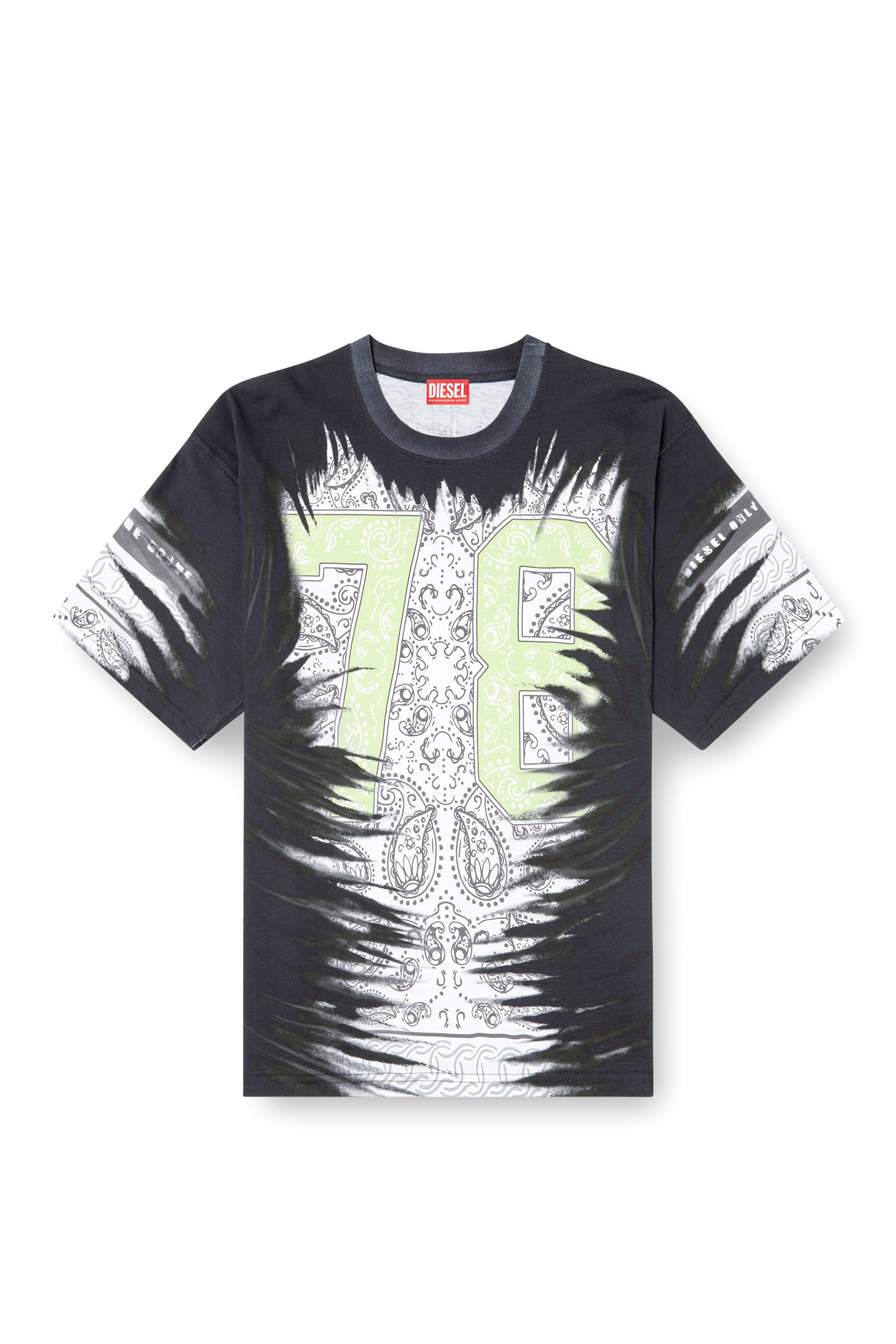 Diesel - T-BOXT-78-R1, Camiseta con estampado de bandana 78 Hombre in Negro - 2