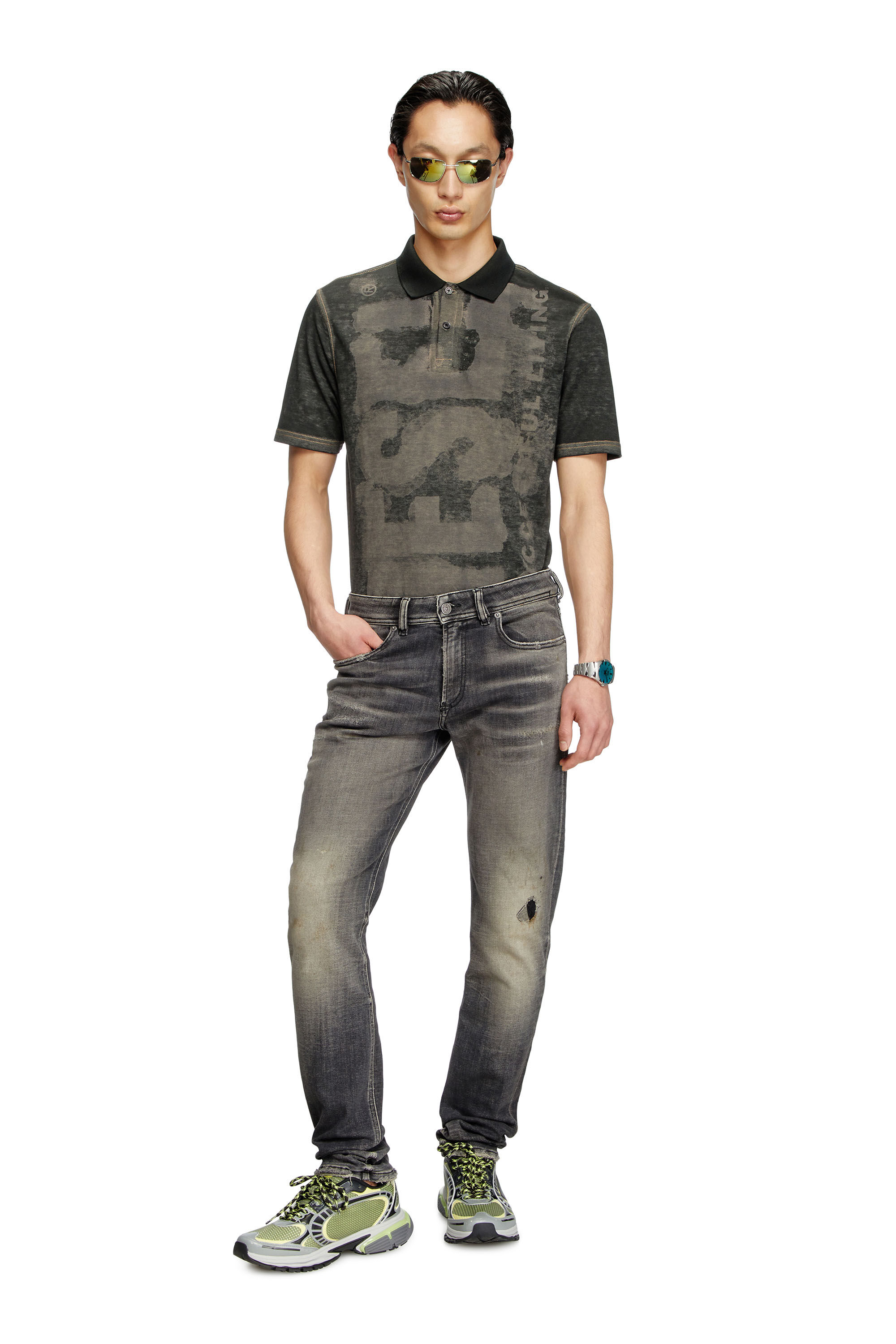 Diesel - Skinny Jeans 1979 Sleenker 09K56 Hombre, Negro/Gris oscuro - 1