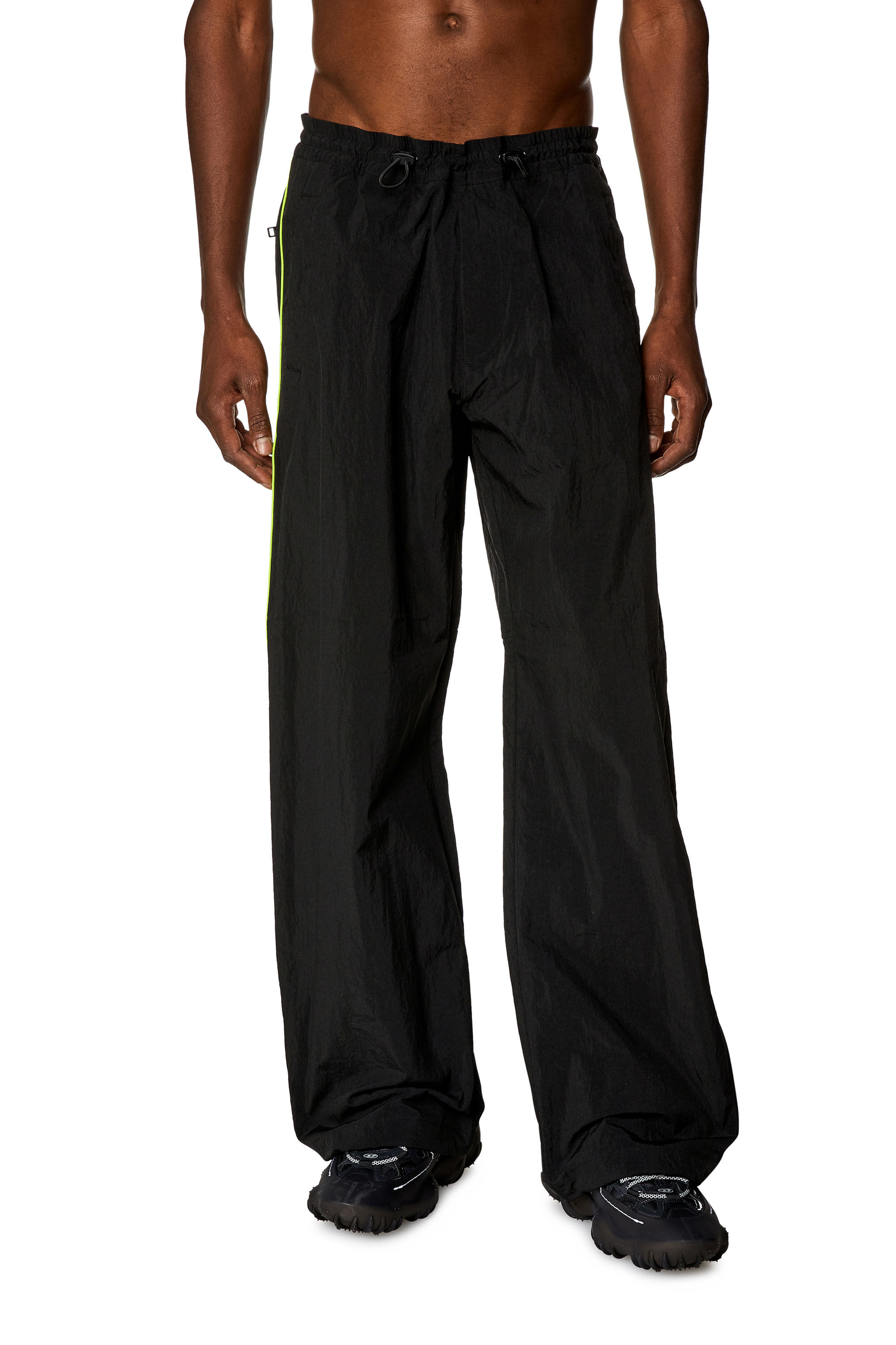 Men's Lightweight pants in wrinkled nylon | Black | Diesel