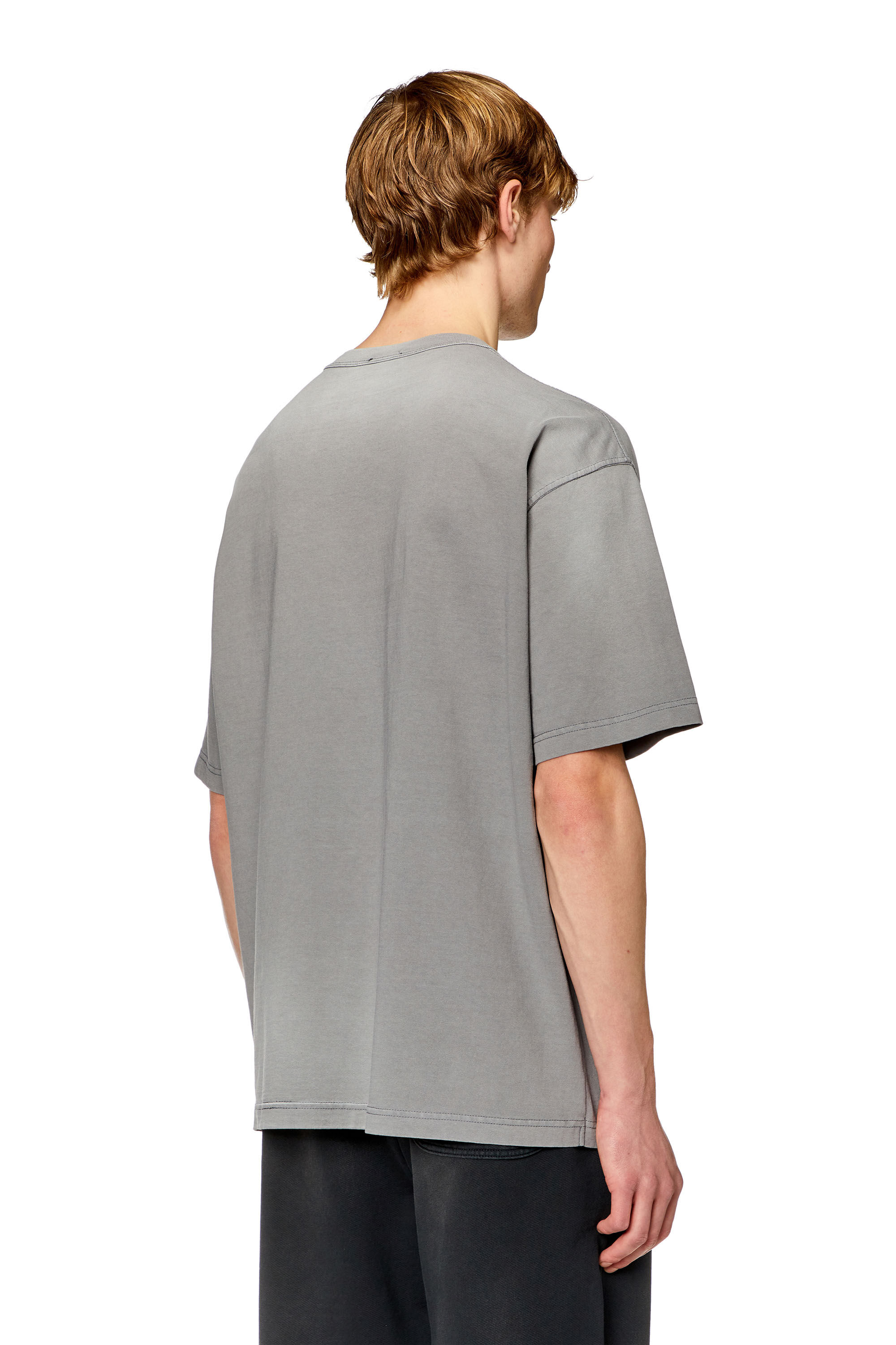Diesel - T-WASH-N, Man Oversized T-shirt with Diesel Lies logo in Grey - Image 4