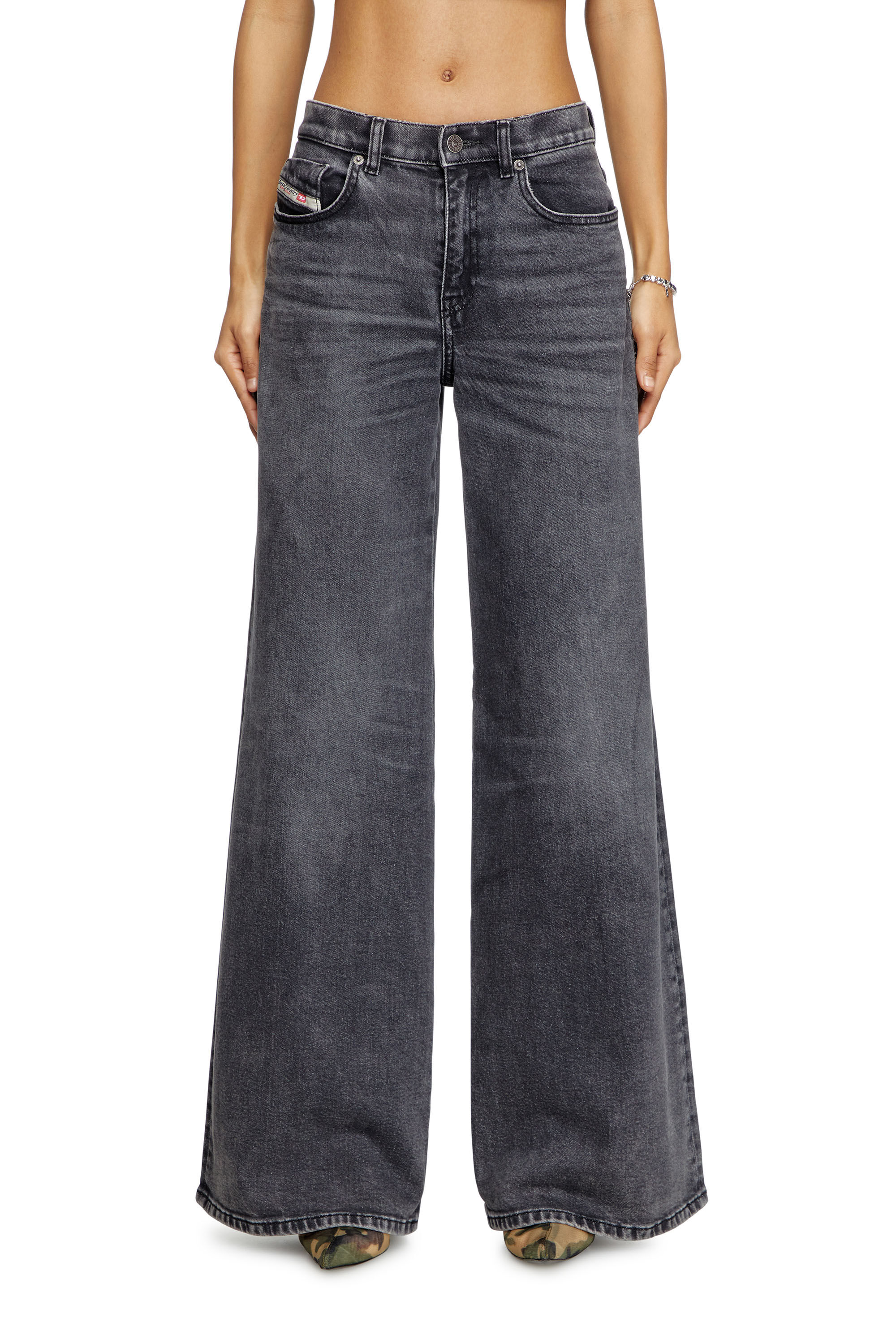 Women's Flare Jeans | Black/Dark grey | Diesel 1978 D-Akemi