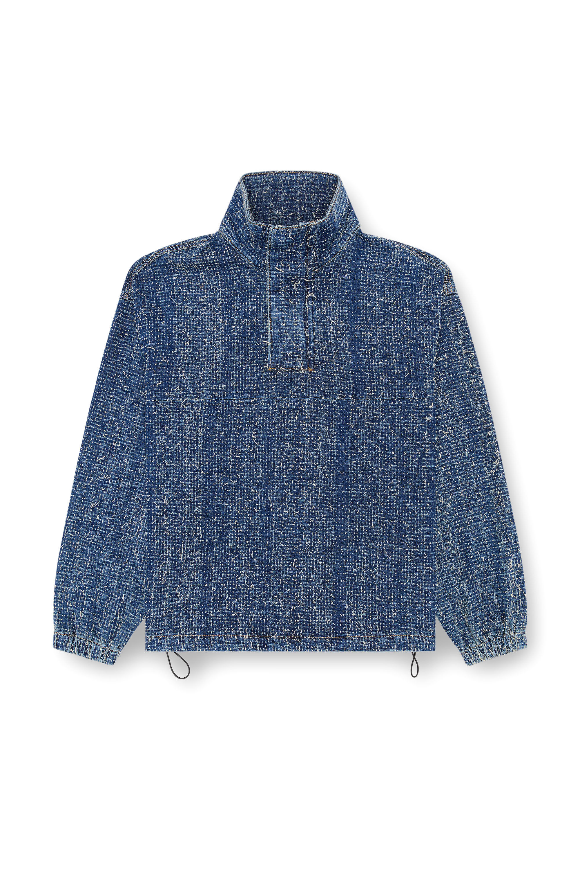 Women's Pullover jacket in bouclé denim | Blue | Diesel