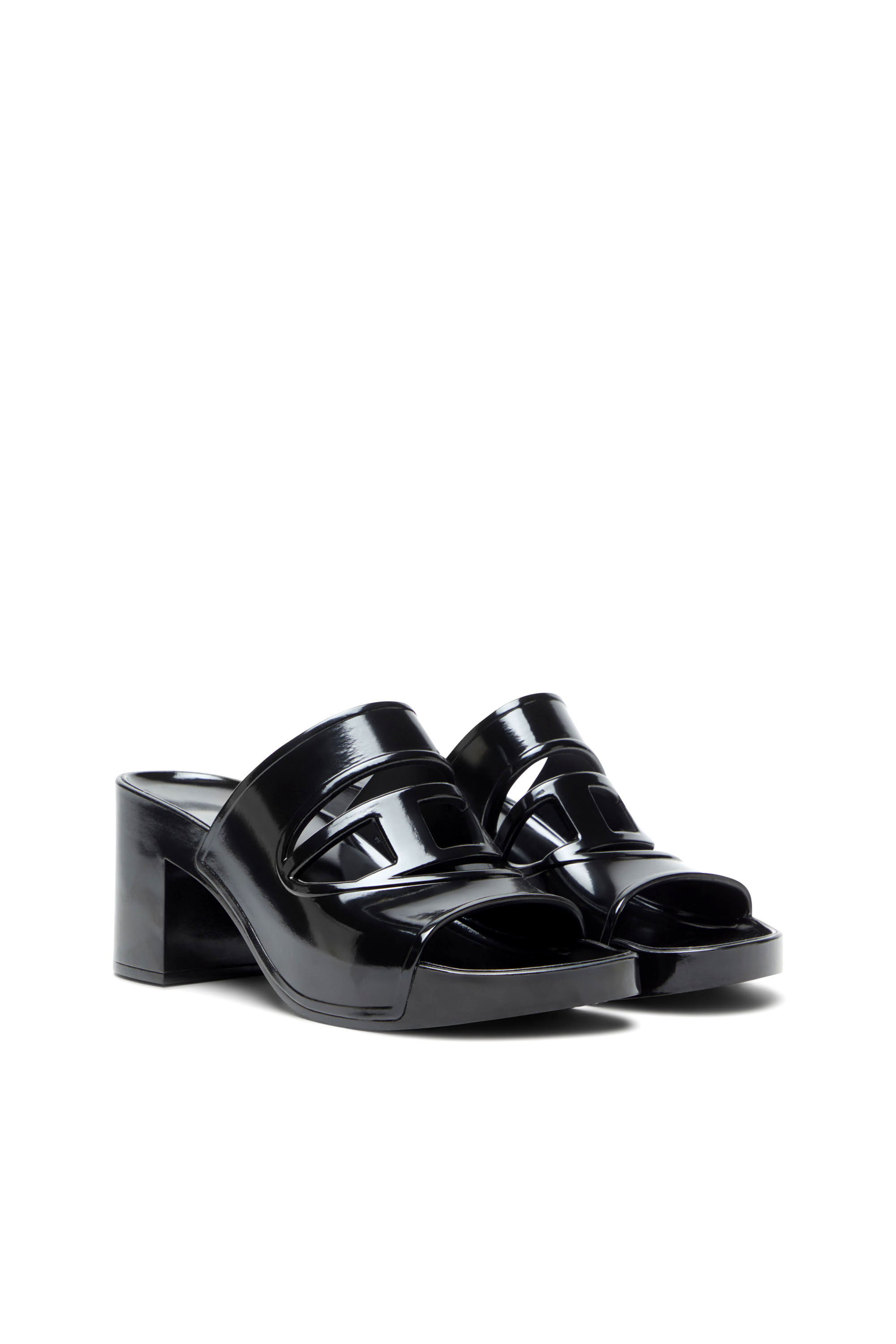 サンダル・ミュール DIESEL sa-bonnie Women's Sa-Bonnie-Heeled rubber slides with cut-out logo