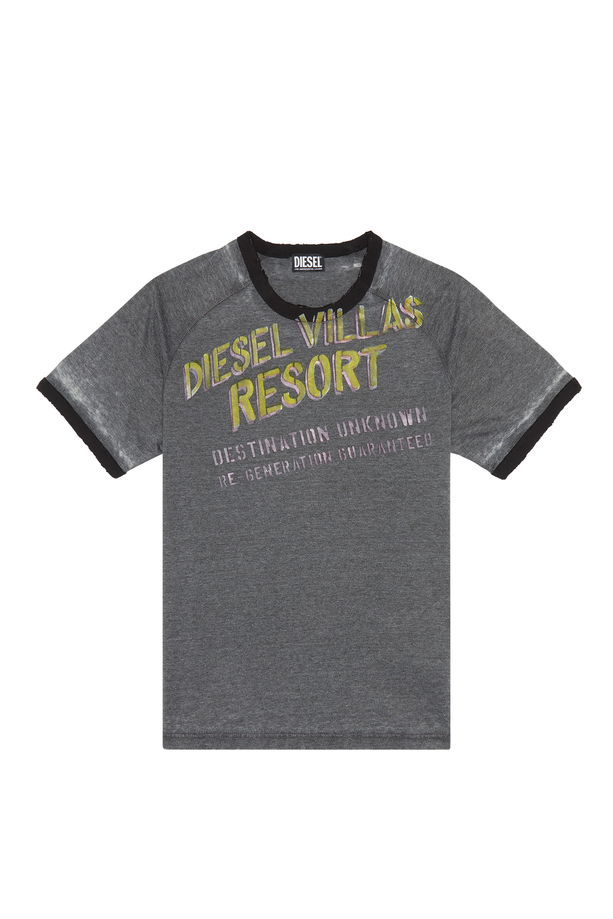Diesel - T-DIELAN, Camiseta con estampado en hecho a mano Hombre in Gris - 2