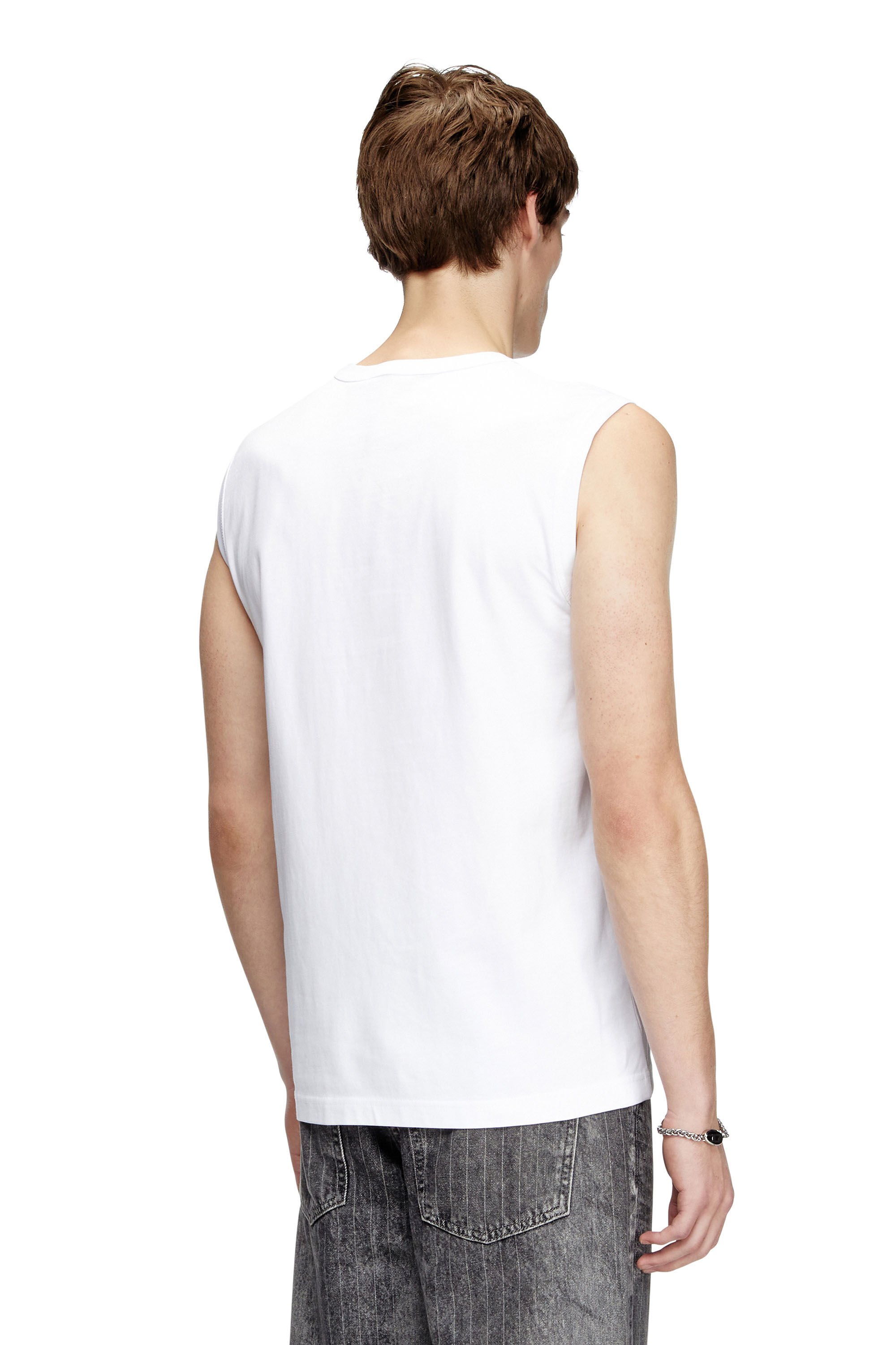 Men's Tank top with metallic Oval D | White | Diesel