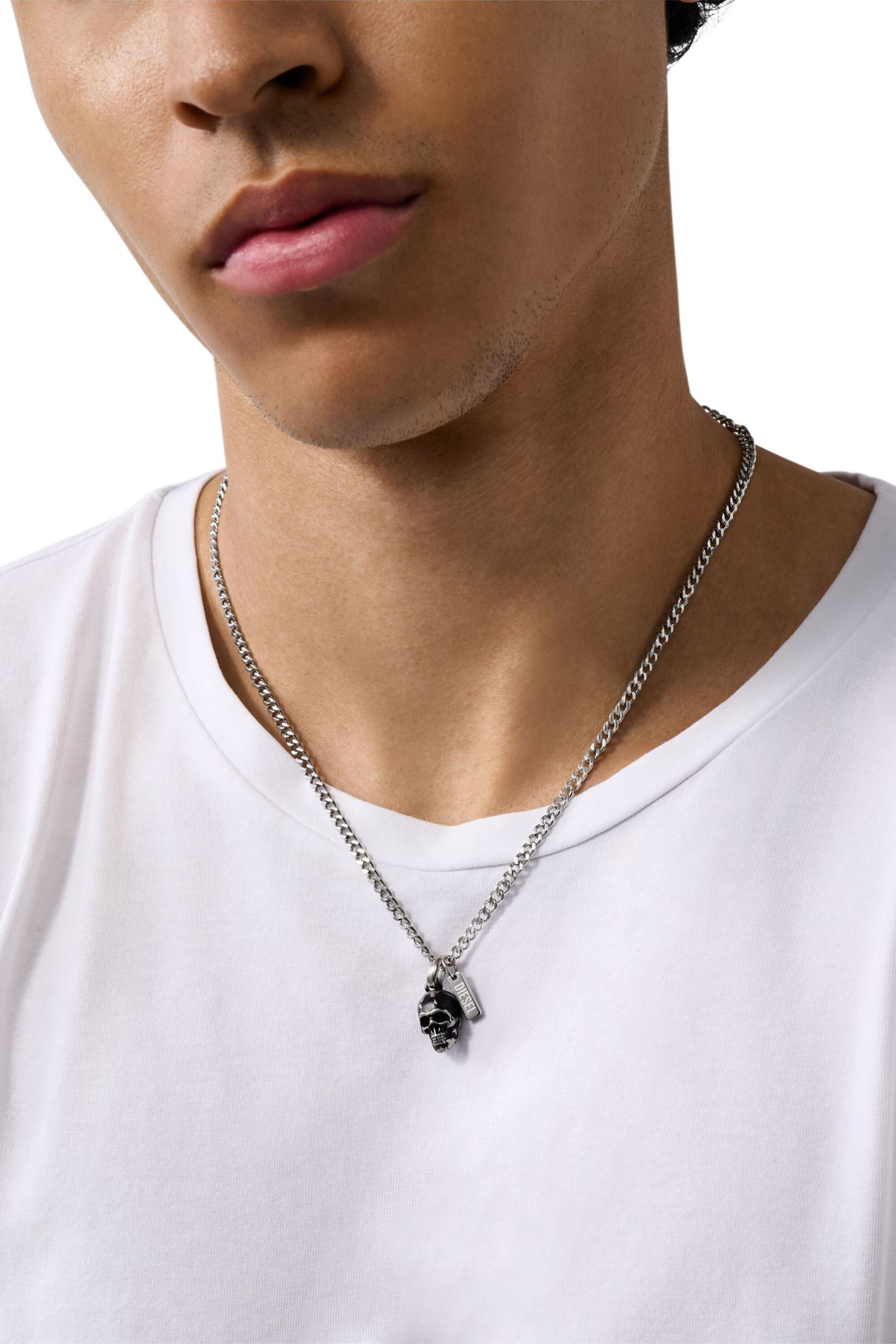 Diesel - DX1581040 JEWEL, Collar con colgante de acero inoxidable Unisex in Plateado - 3