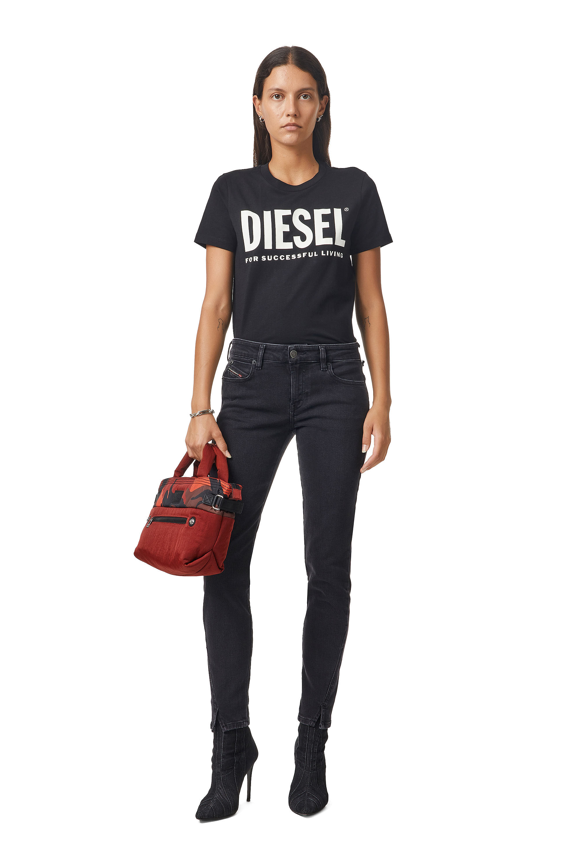 Diesel - D-Jevel 0870G Slim Jeans, Negro/Gris oscuro - Image 1