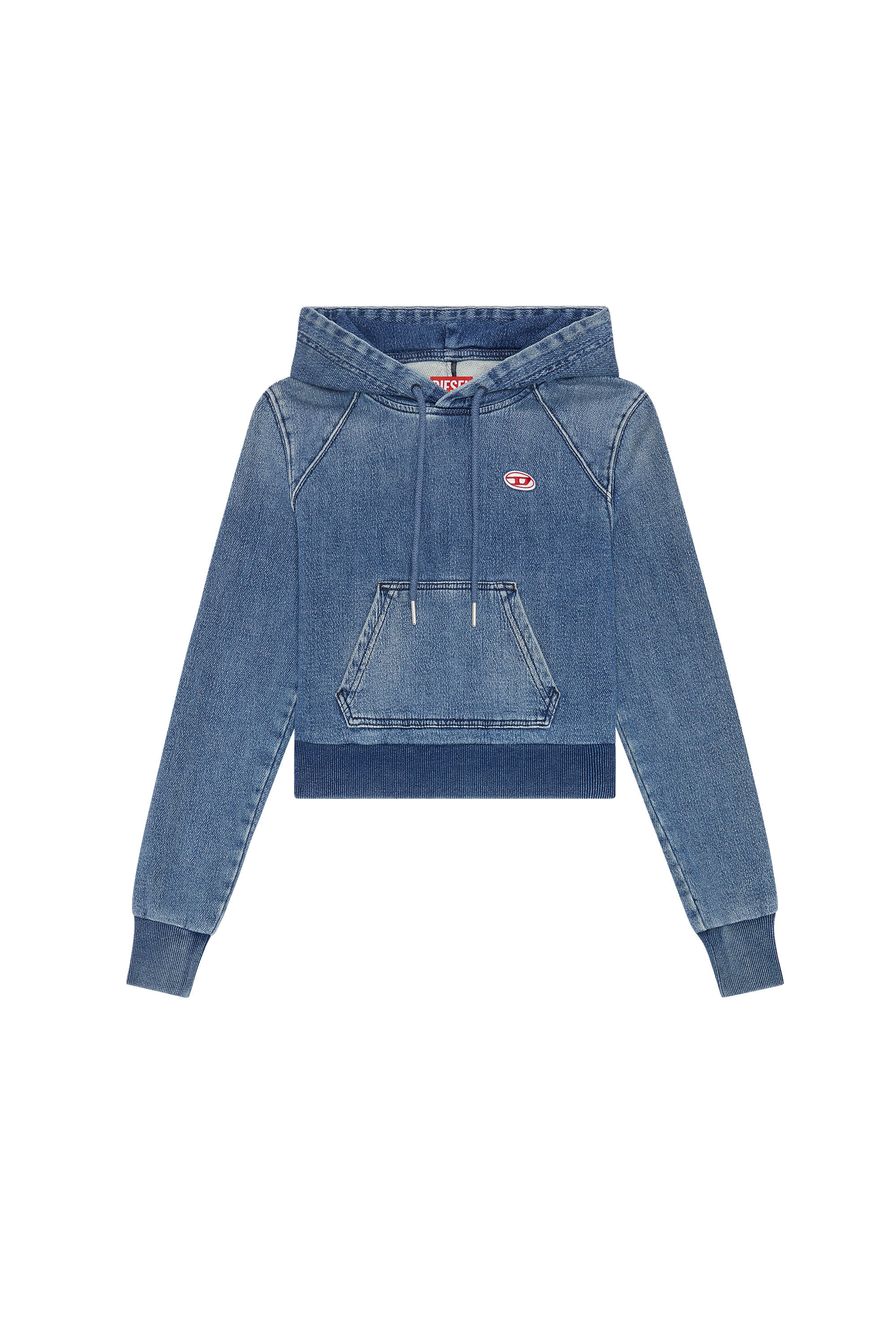 Half sales denim hoodie