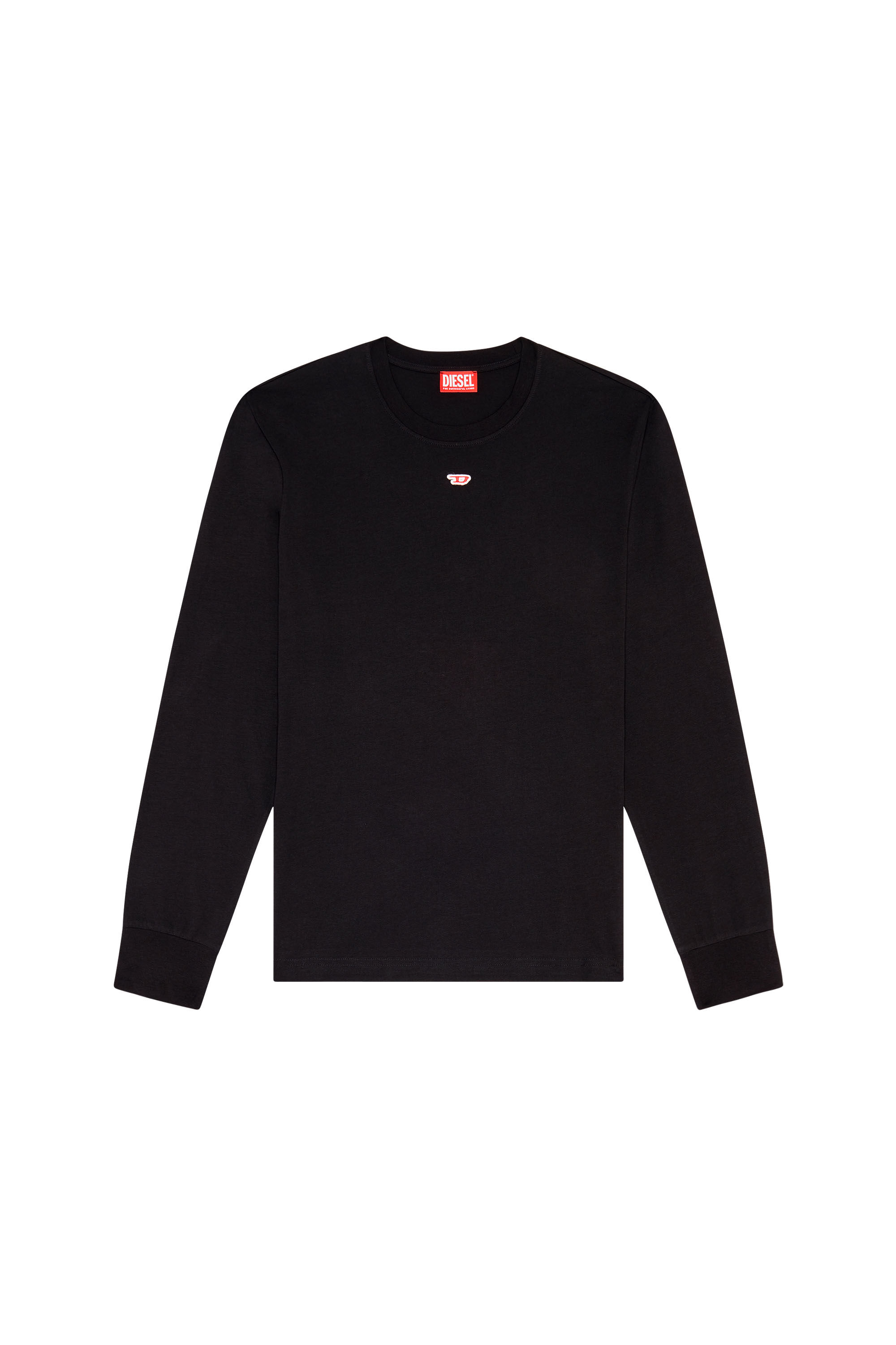 Diesel - T-JUST-LS-D, Man's Long-sleeve T-shirt with D patch in Black - 2