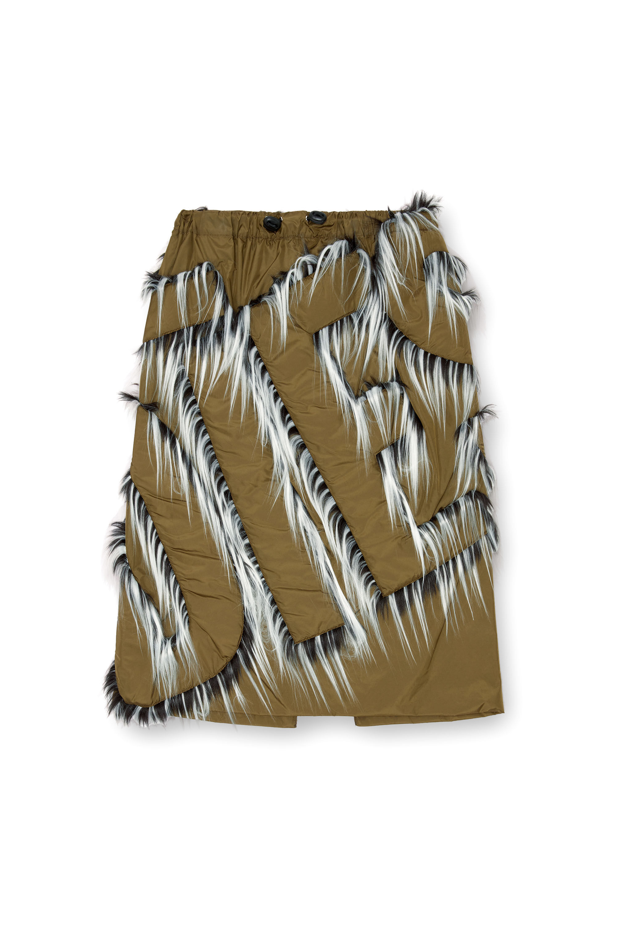 Women's Parachute nylon skirt with fuzzy logo | Green | Diesel