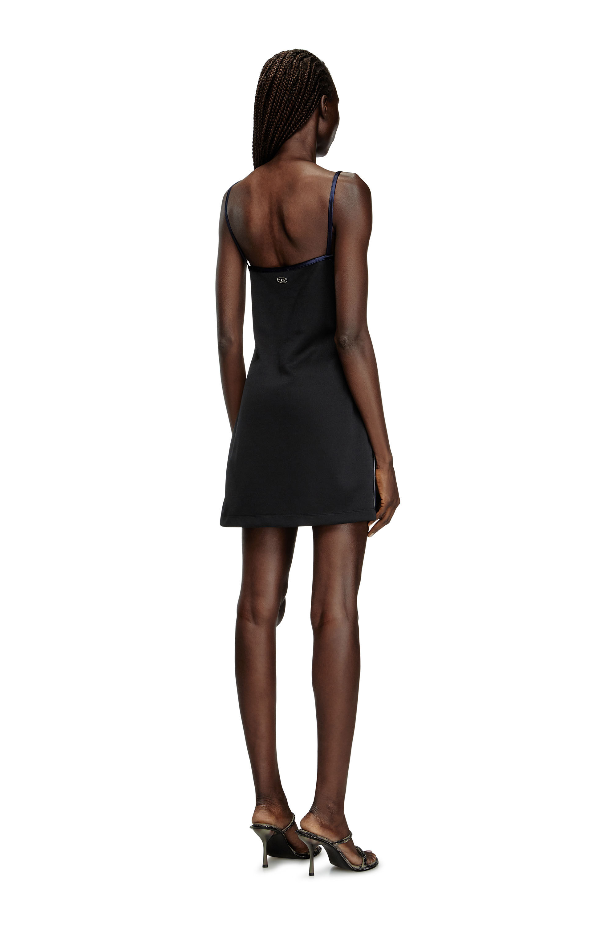ワンピース DIESEL Woman Dress Black A19148 0TKBL 9XXA Women's Short dress in satin, knit and tulle | Blue | Diesel
