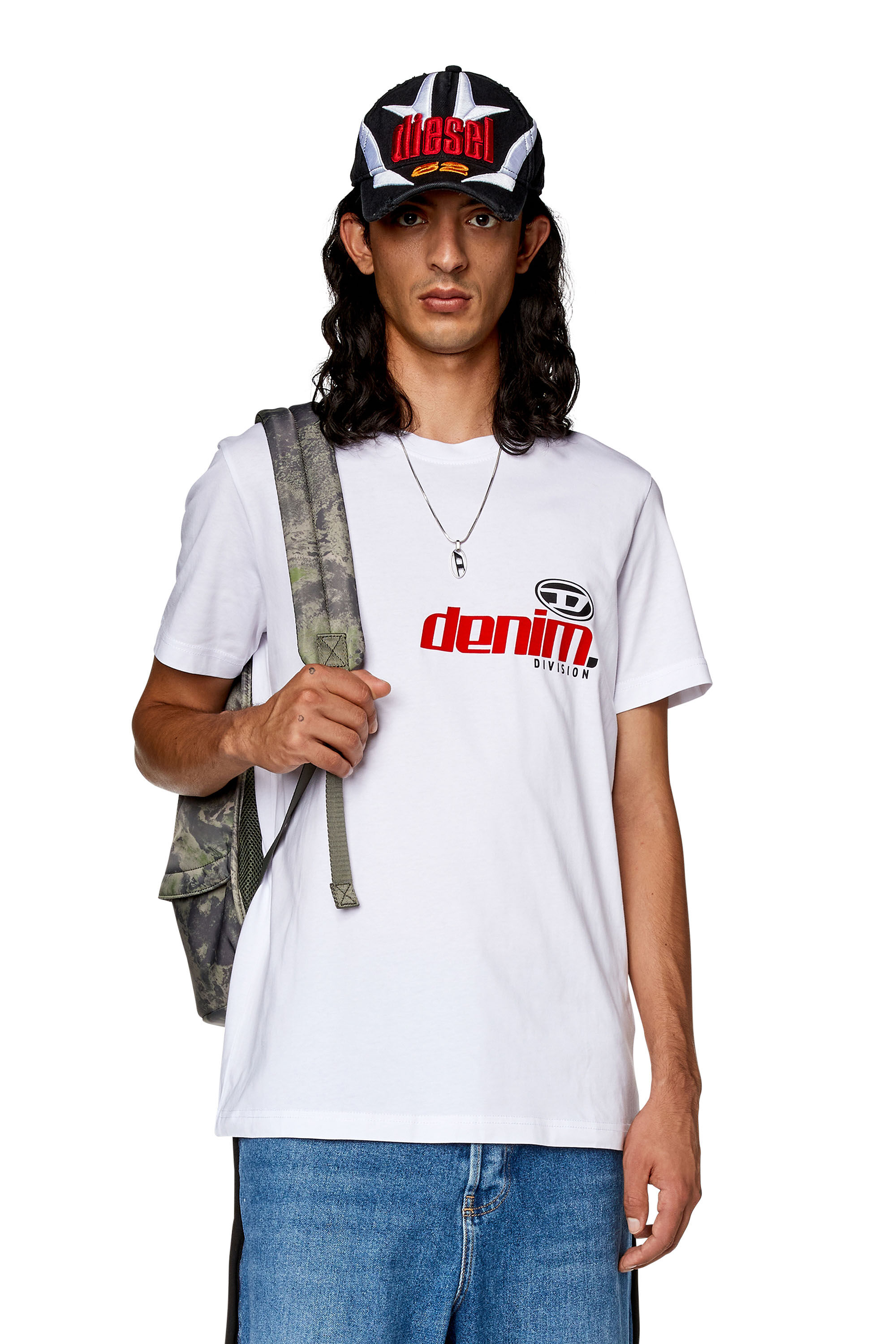 Men's T-shirt with zebra-camo motif | White | Diesel