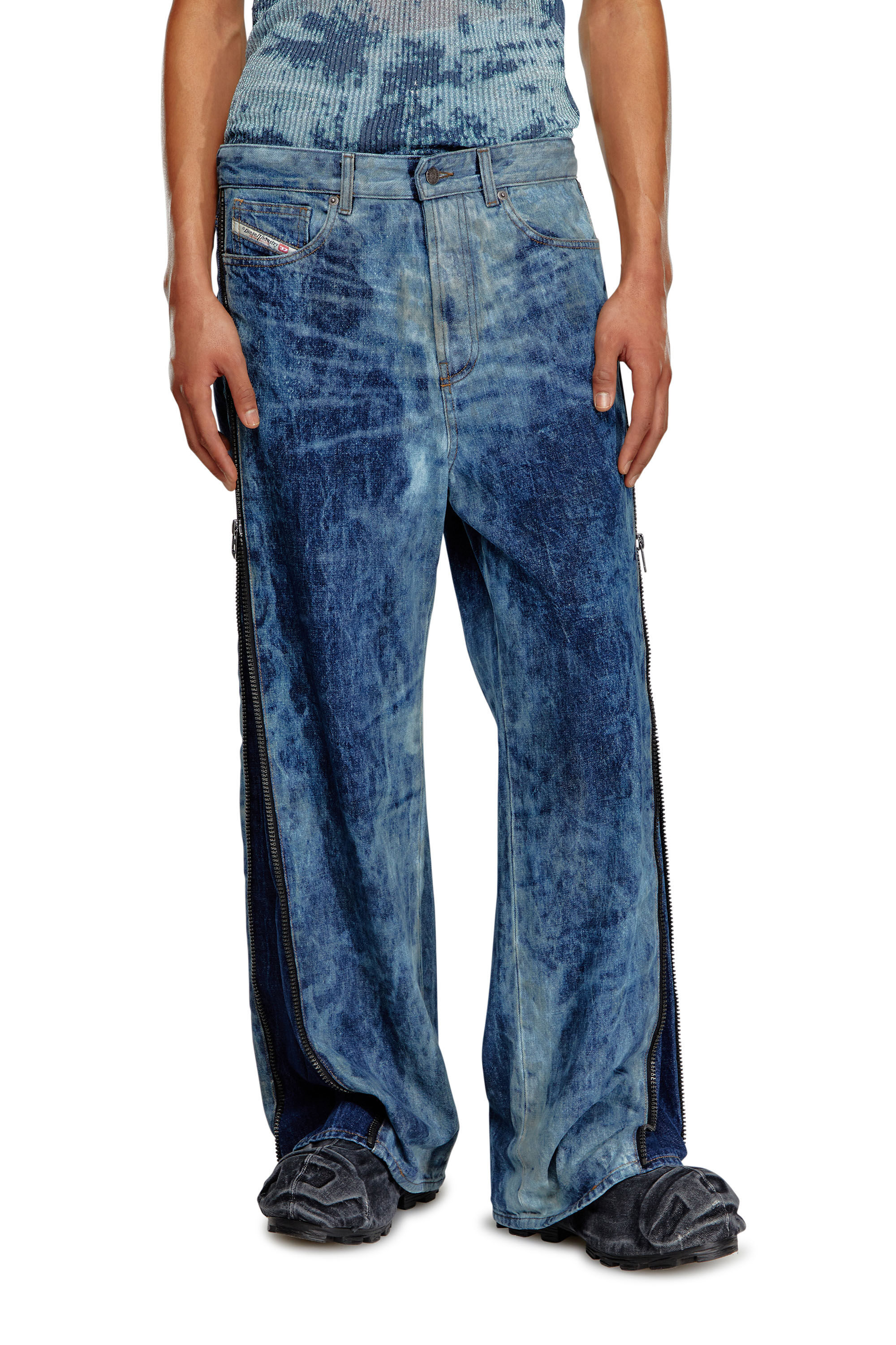 Diesel - Straight Jeans D-Rise 0PGAX, Azul medio - Image 3
