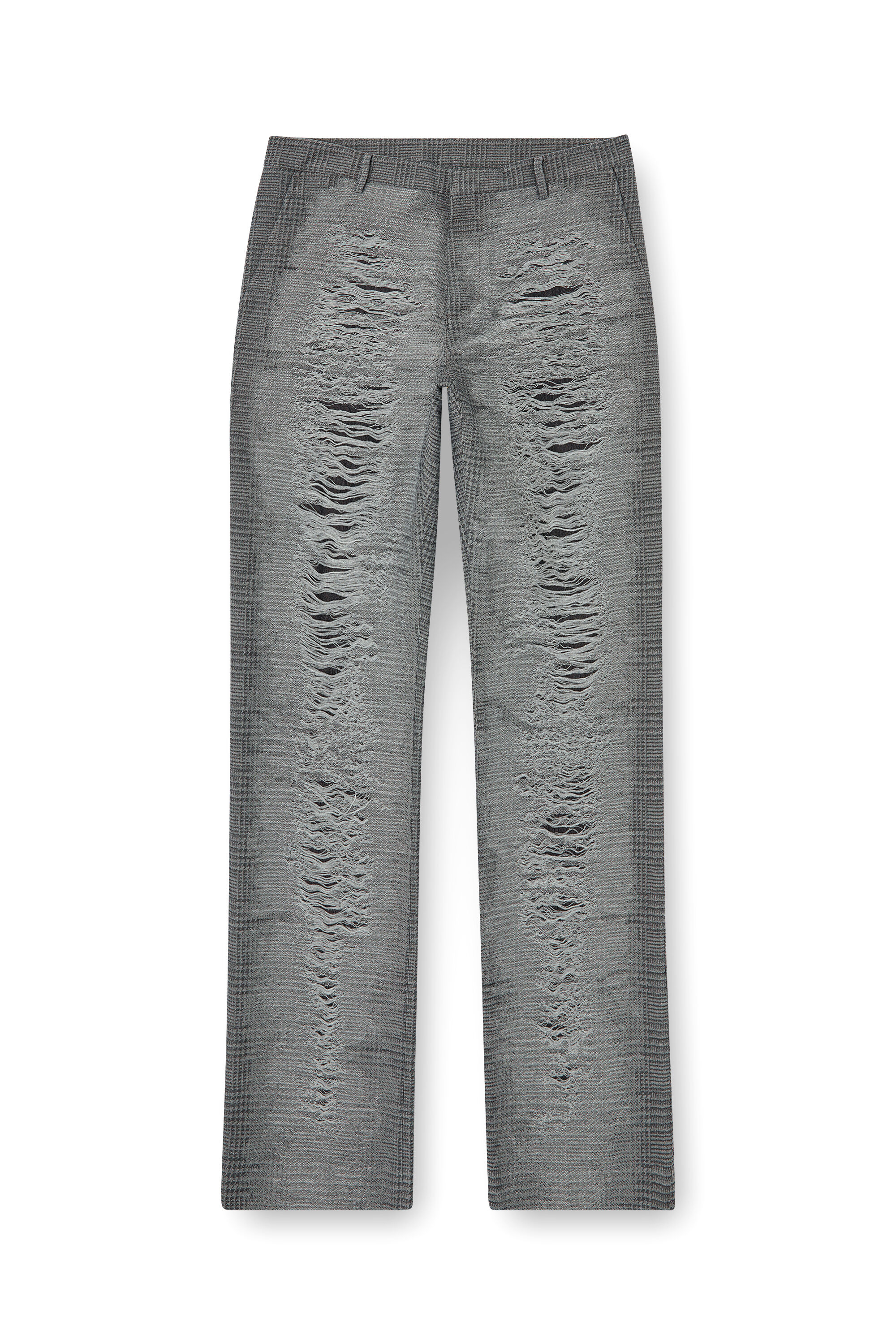 Diesel - P-BOIX, Pantalones a cuadros con parte delantera rasgada Hombre in Gris - 2