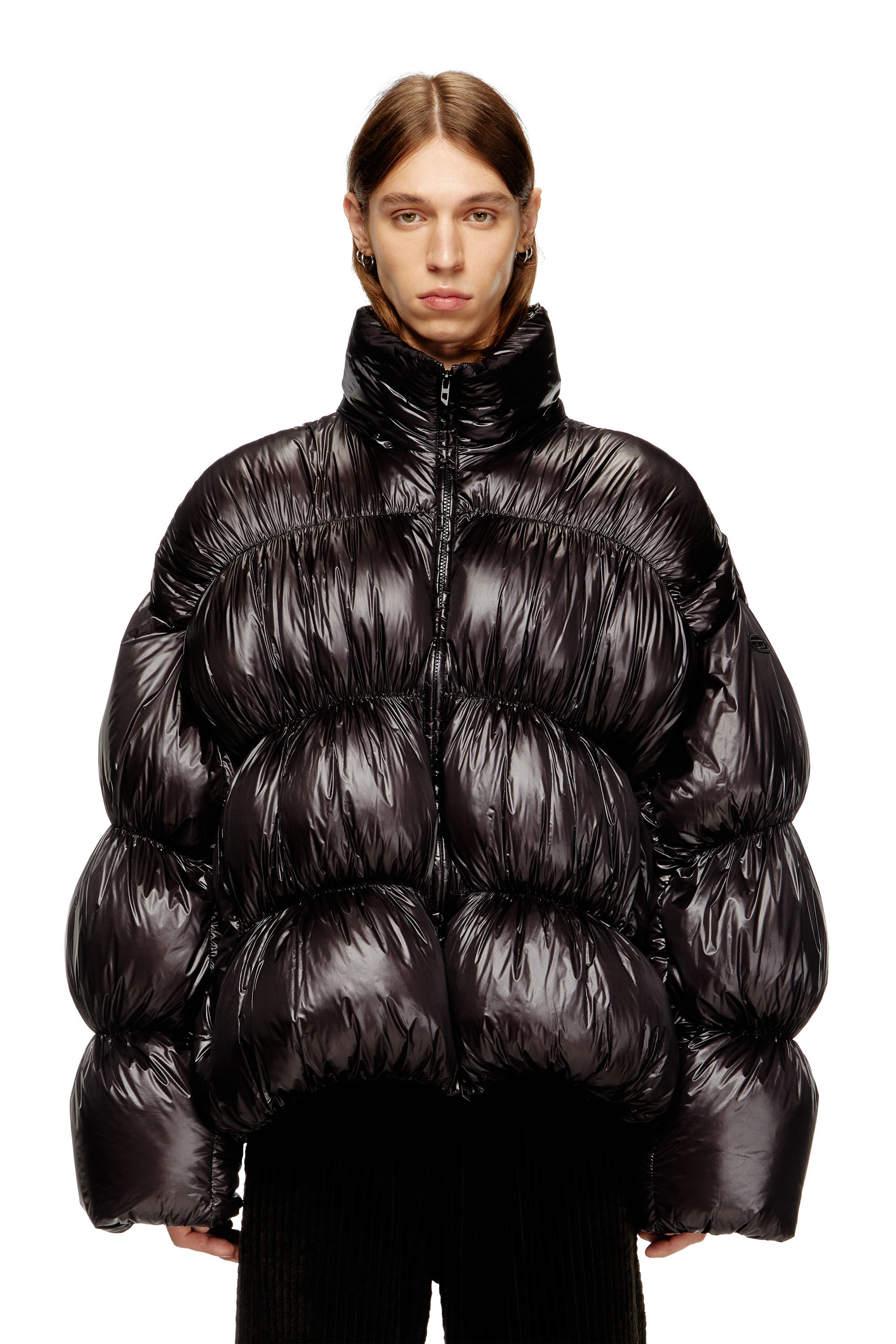 Diesel - W-CHOCO, Hooded down jacket with bubble effect Hombre in ToBeDefined - 3