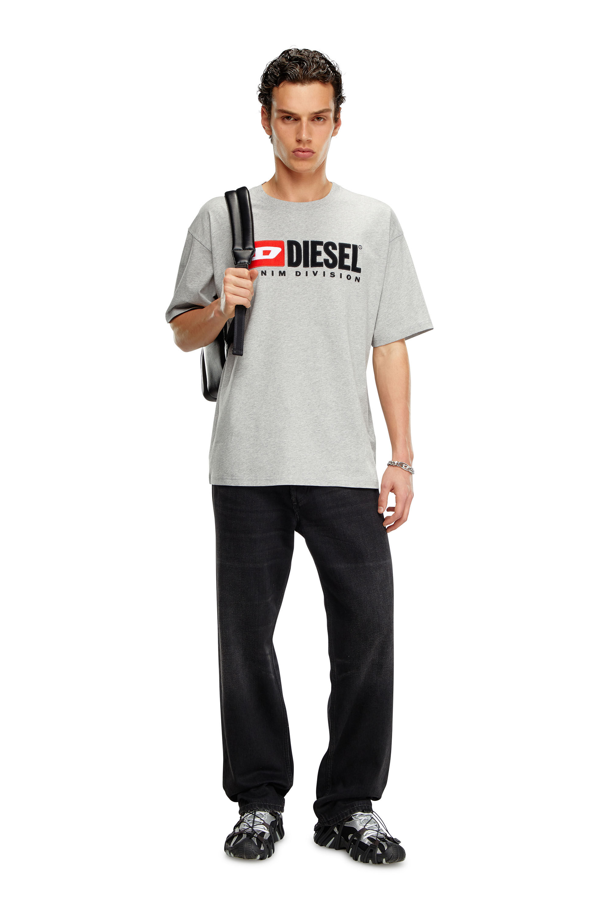 Men's T-shirt with Diesel patch logo | Grey | Diesel