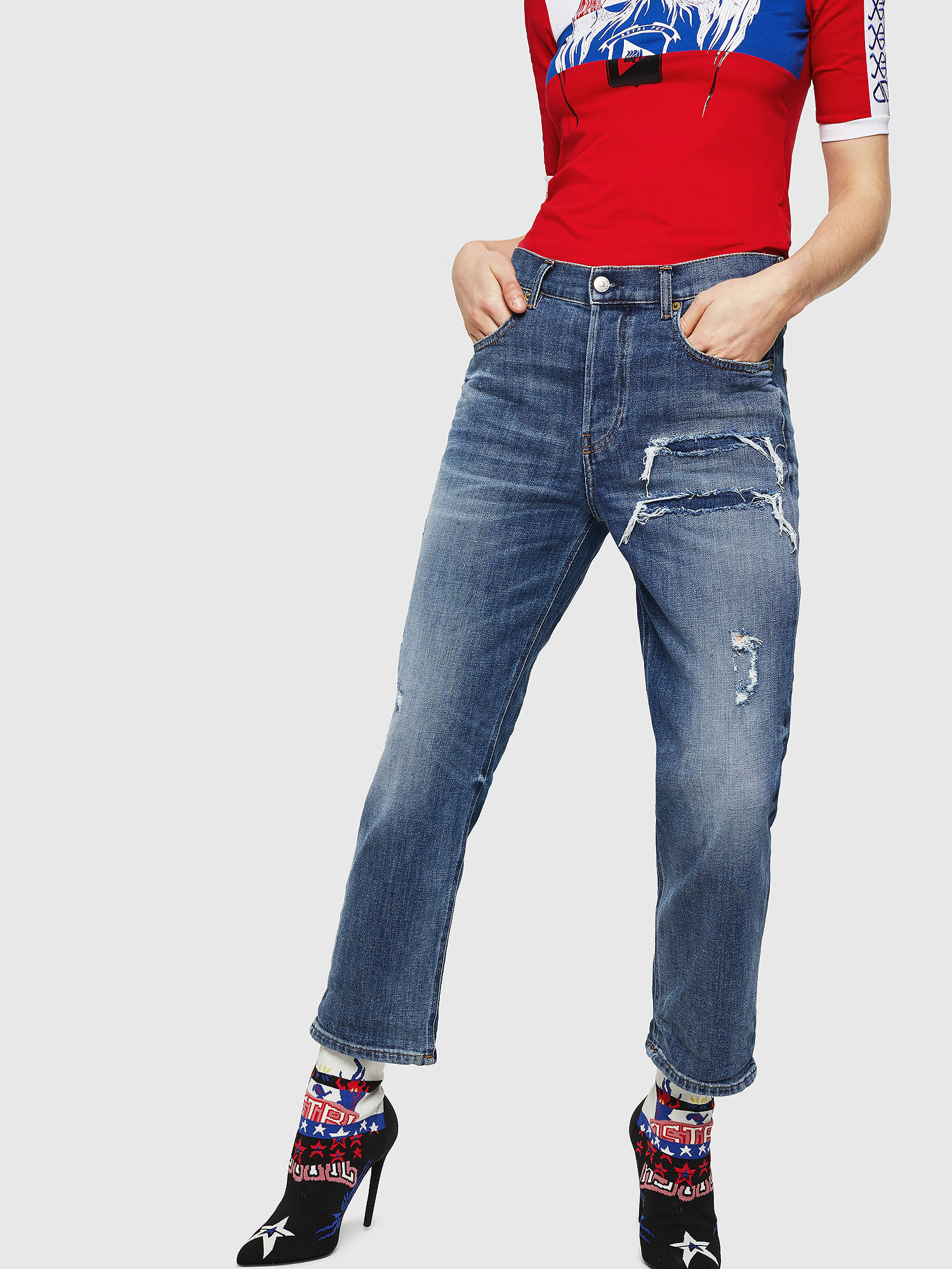 ARYEL 0890X Women Straight Medium blue Jeans Diesel