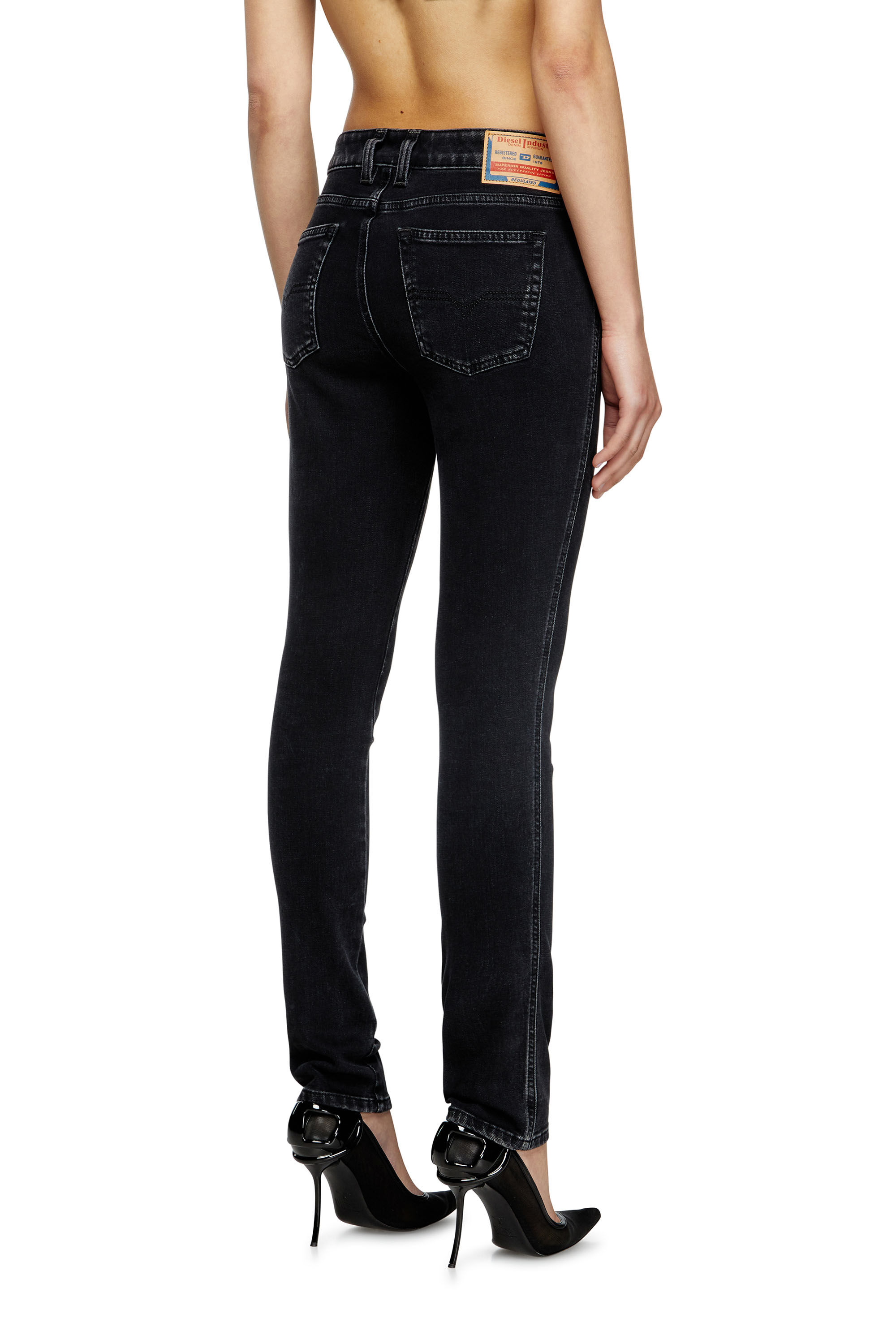 Diesel - Woman's Slim Jeans 1992 D-Jiann 09M69, Black/Dark grey - 5
