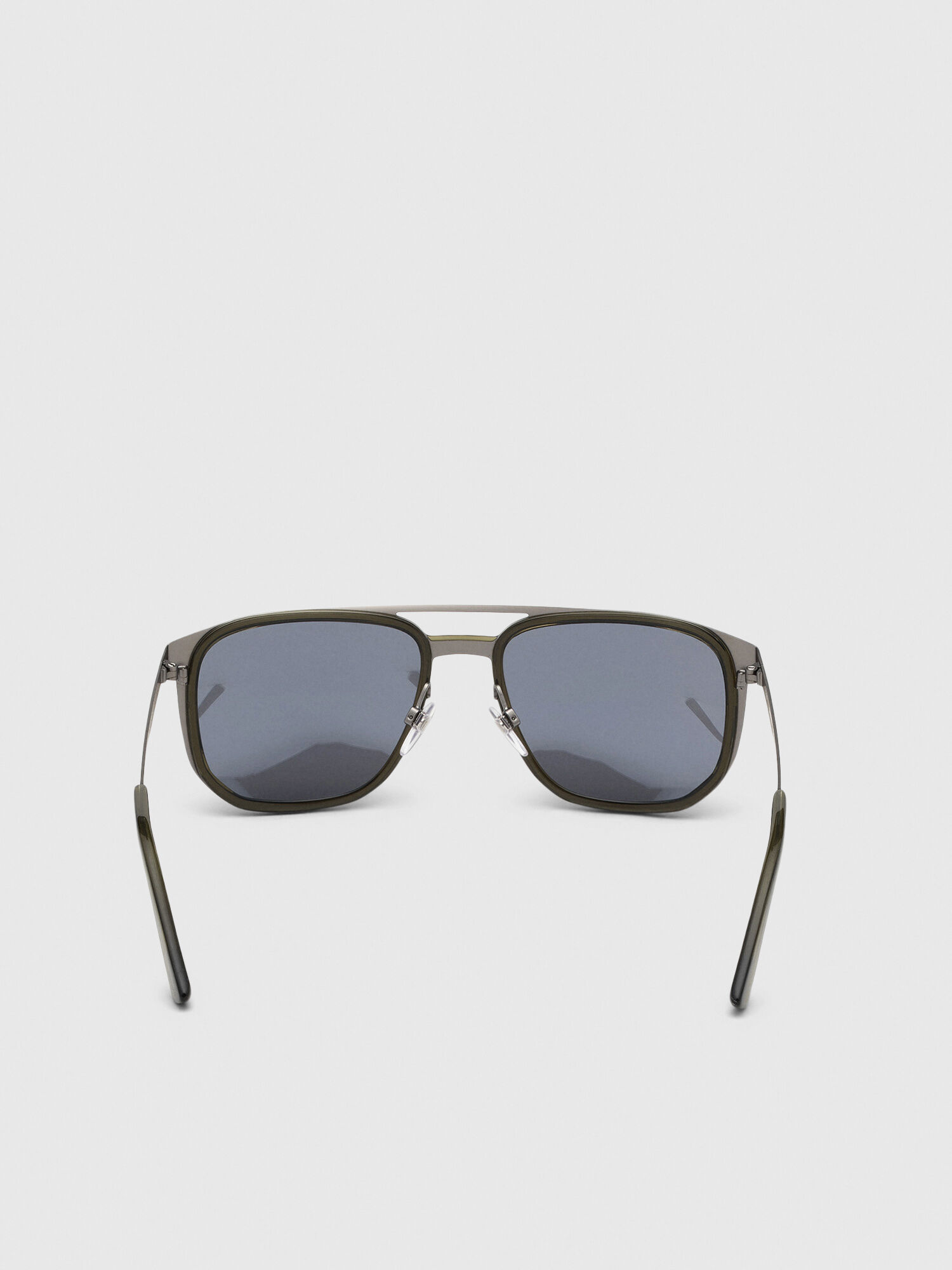 Diesel - DL0294, Man's Navigator sunglasses in metal and acetate in Olive Green - 5