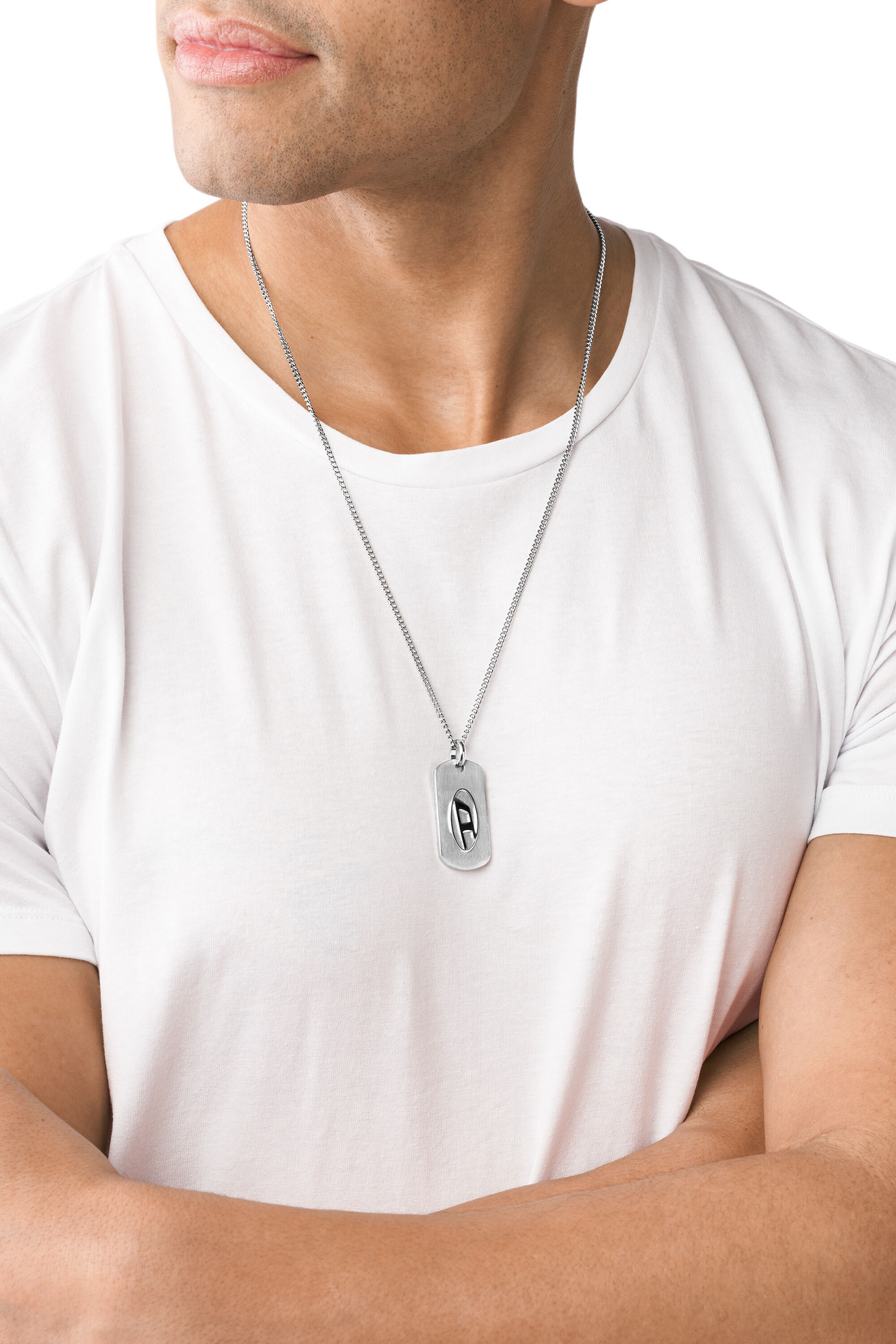 DX1352 Man Stainless steel dog tag necklace Diesel