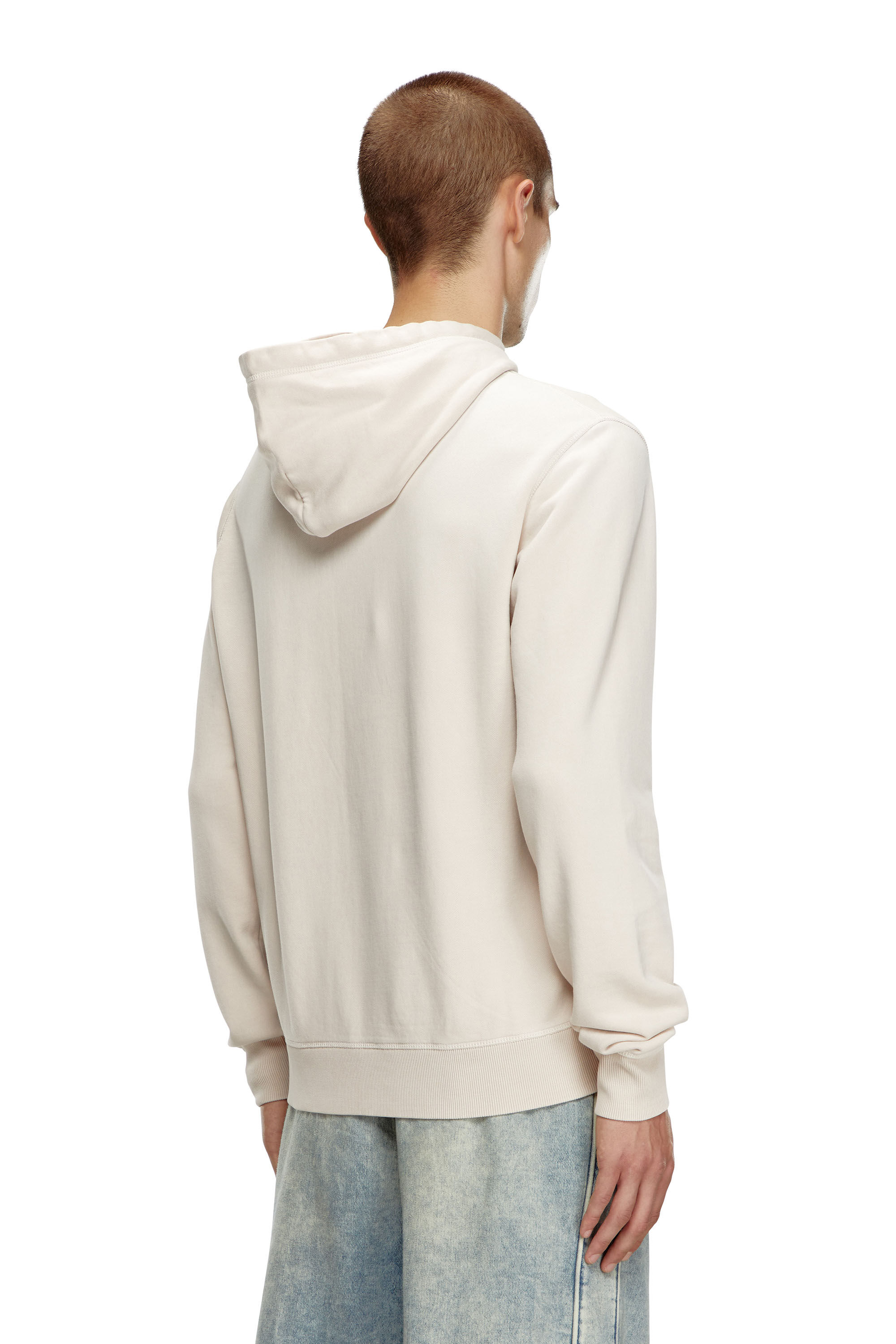 Diesel - S-GINN-HOOD-K44, Man's Faded hoodie with Denim Division logo in Beige - 4