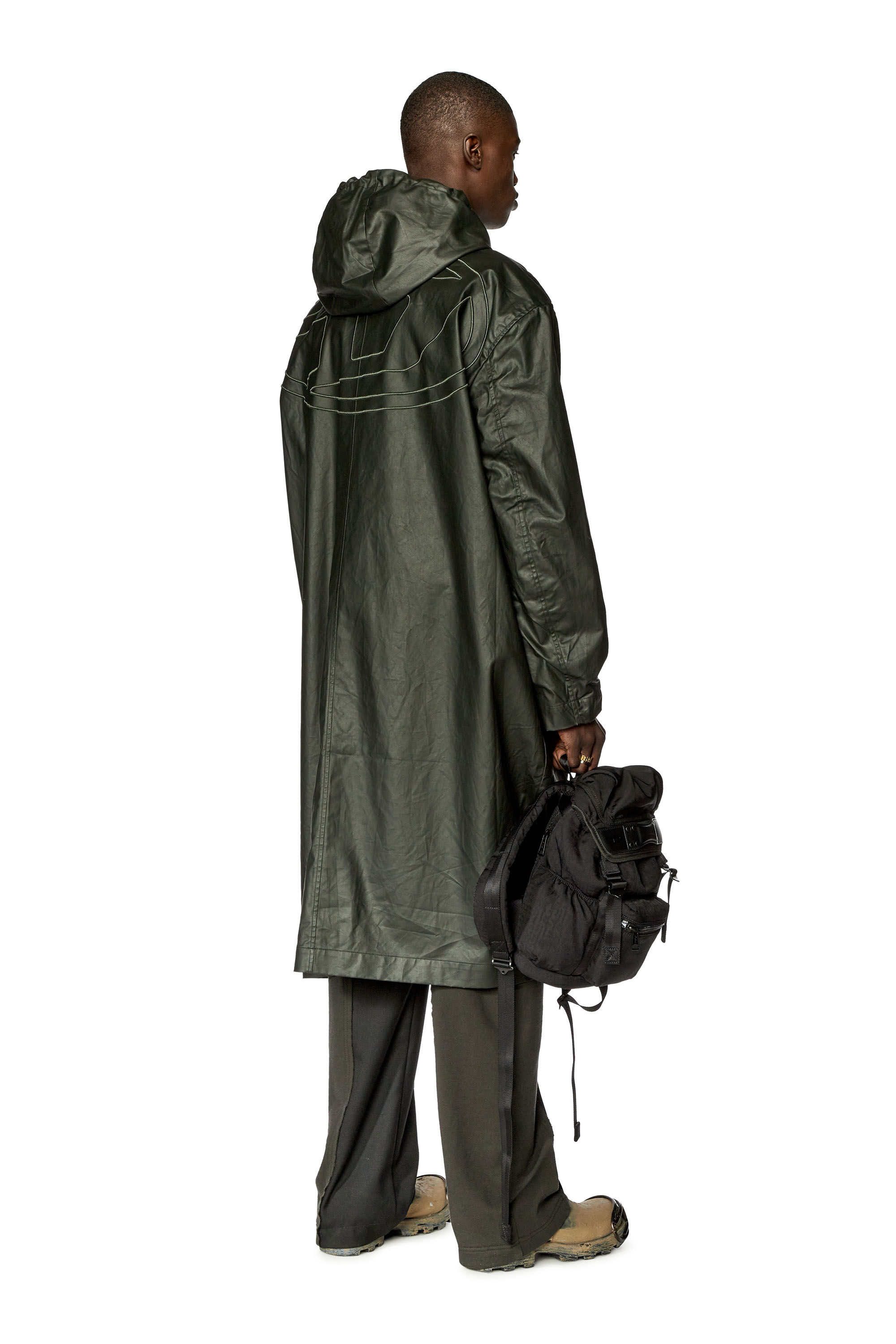 Men s Long jacket in coated cotton twill J COAT Diesel