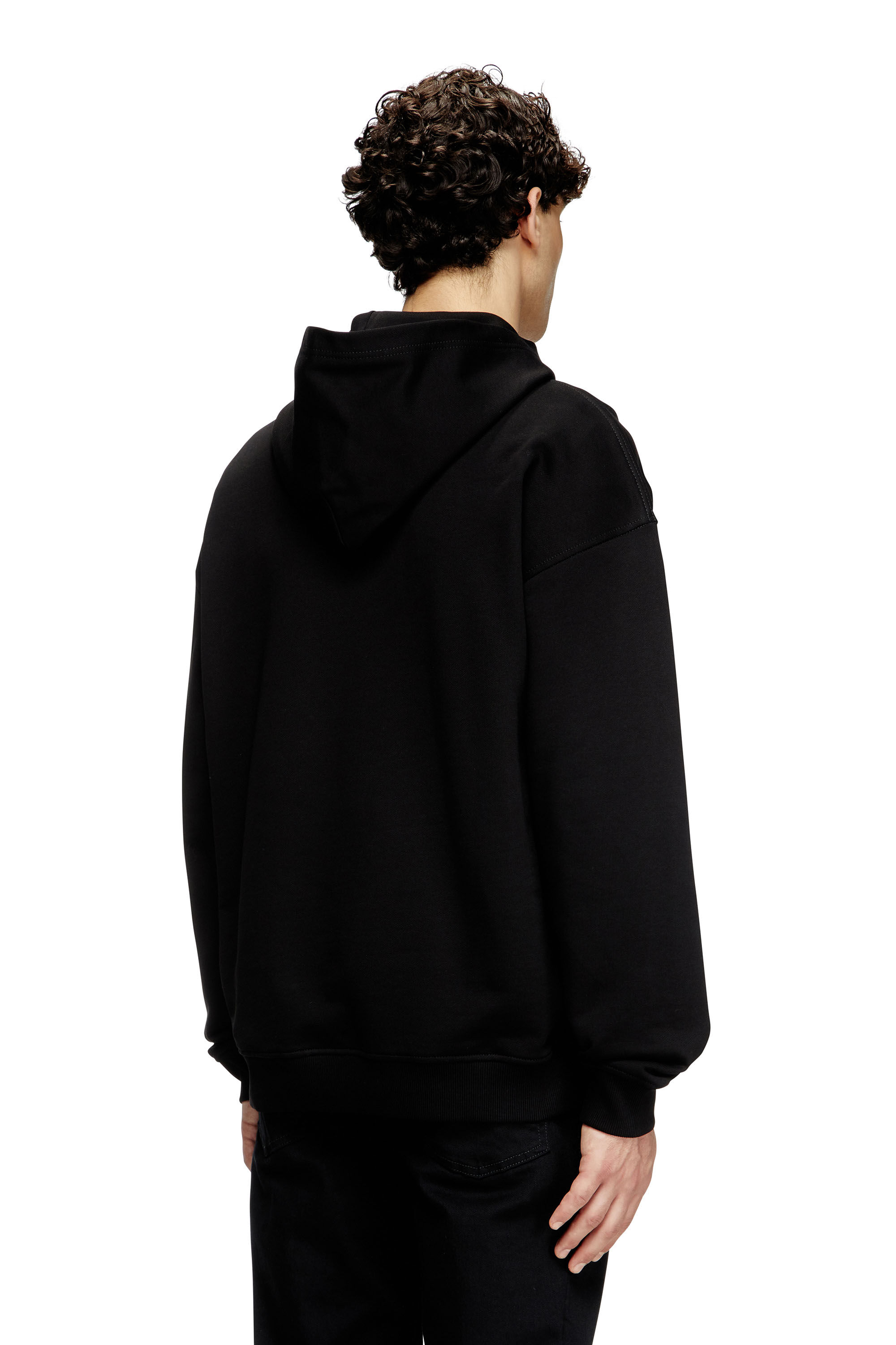 Men's Hoodie with D logo patch | Black | Diesel