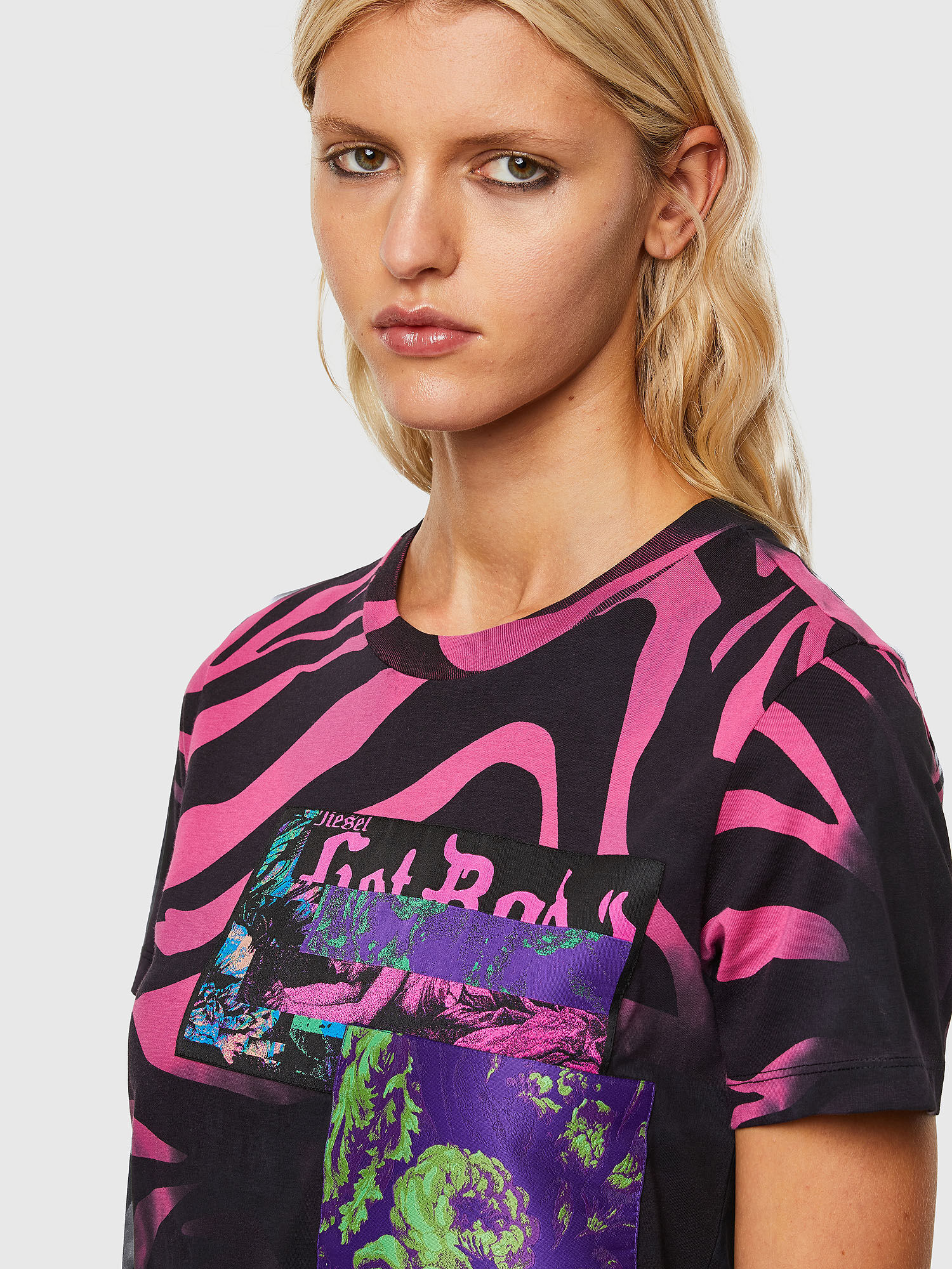 Diesel - T-SILY-R3, Negro/Rosa - Image 3