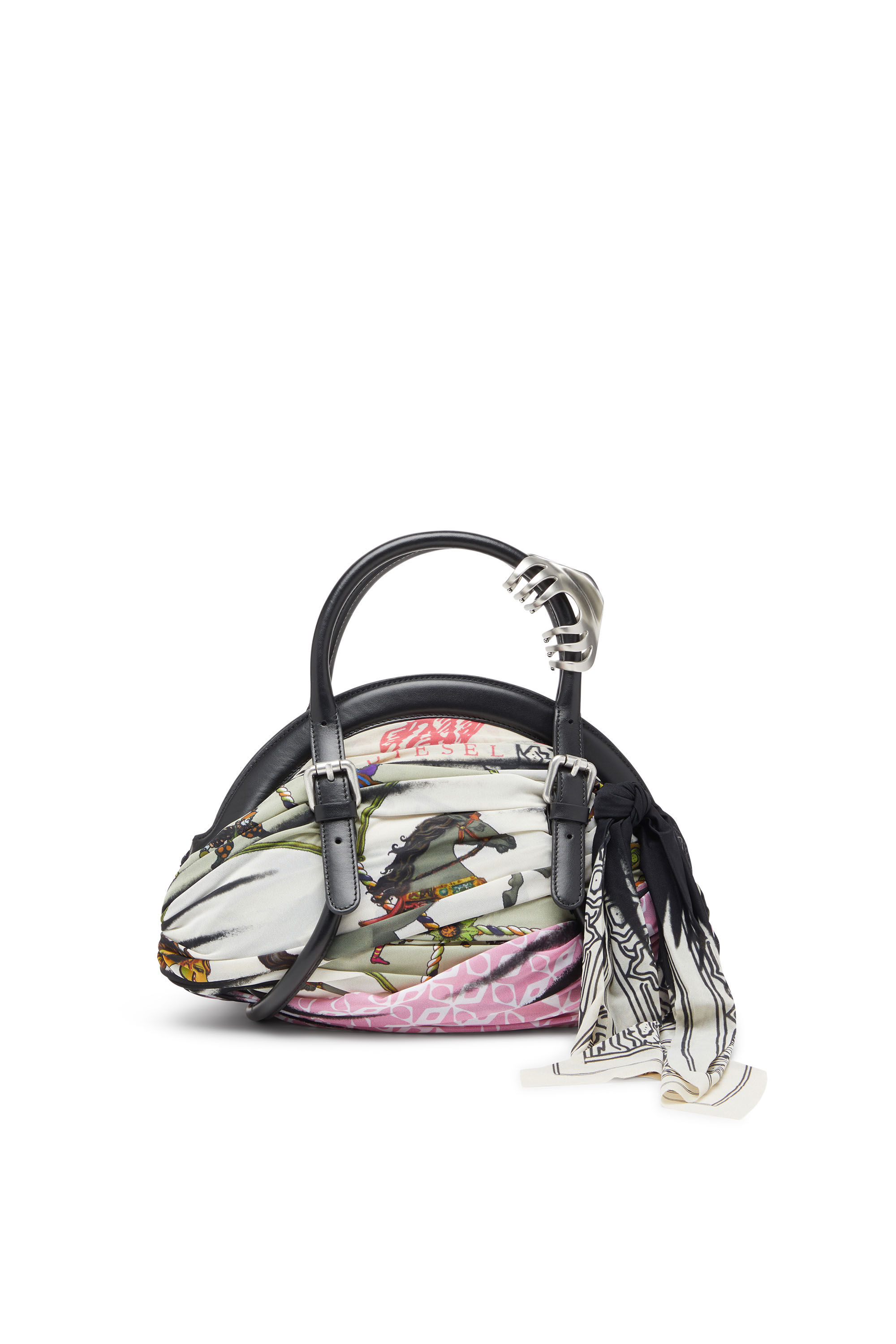 Women's Trash-D-Bandana handbag in leather and jersey