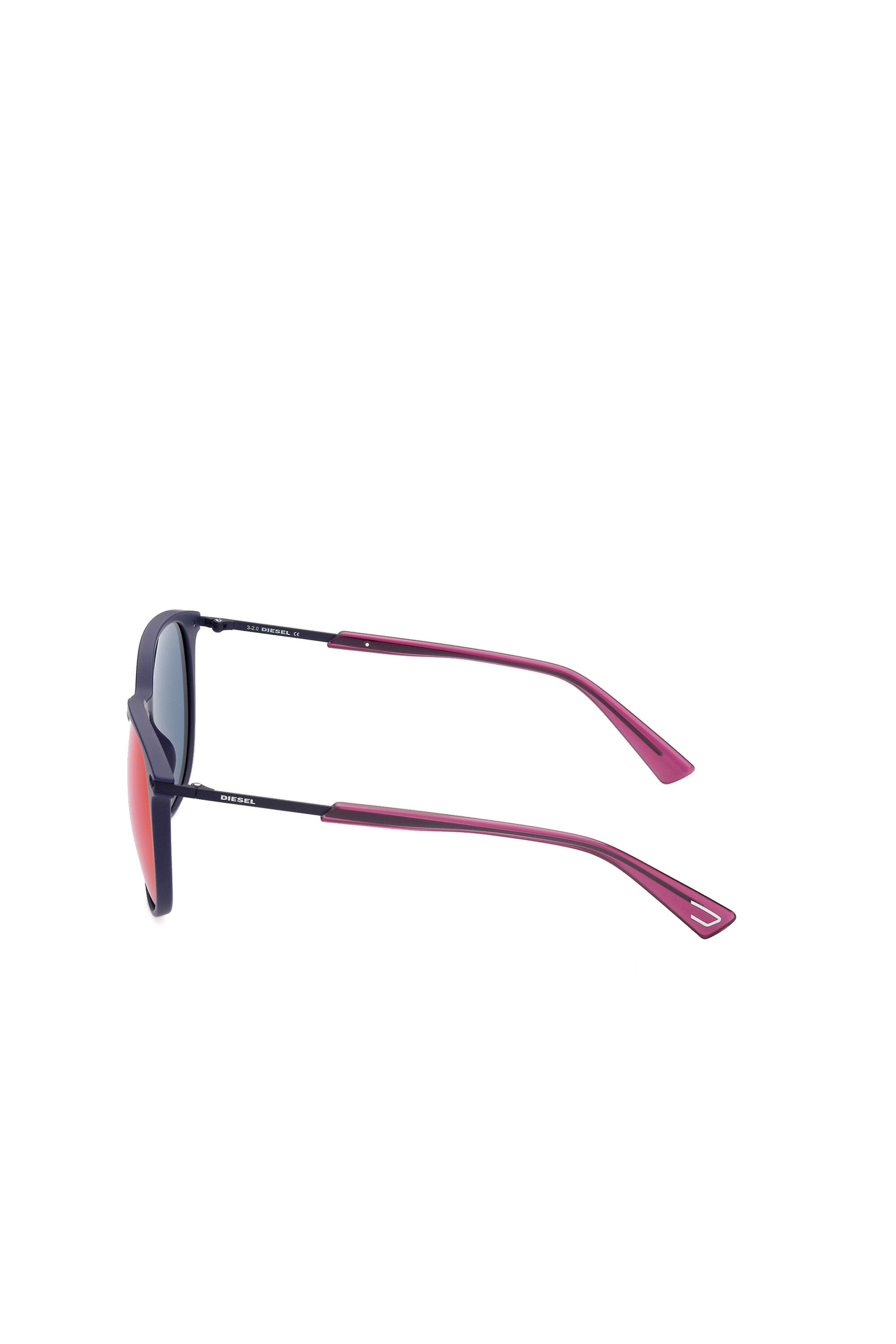 Diesel - DL0353, Woman's Round sunglasses on a combo construction in Blue/Pink - 4