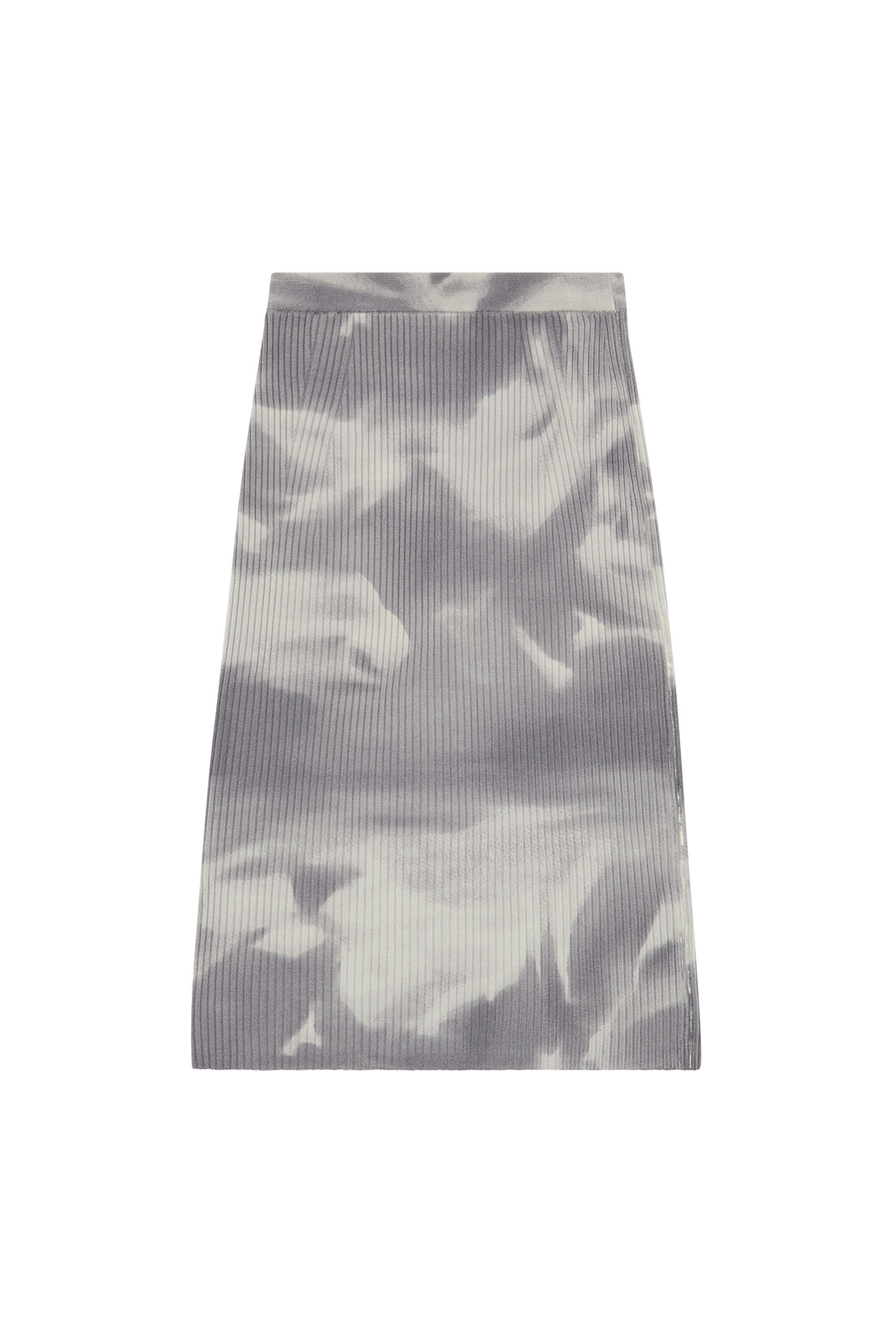 Women's Midi skirt in camo wool knit | Grey | Diesel