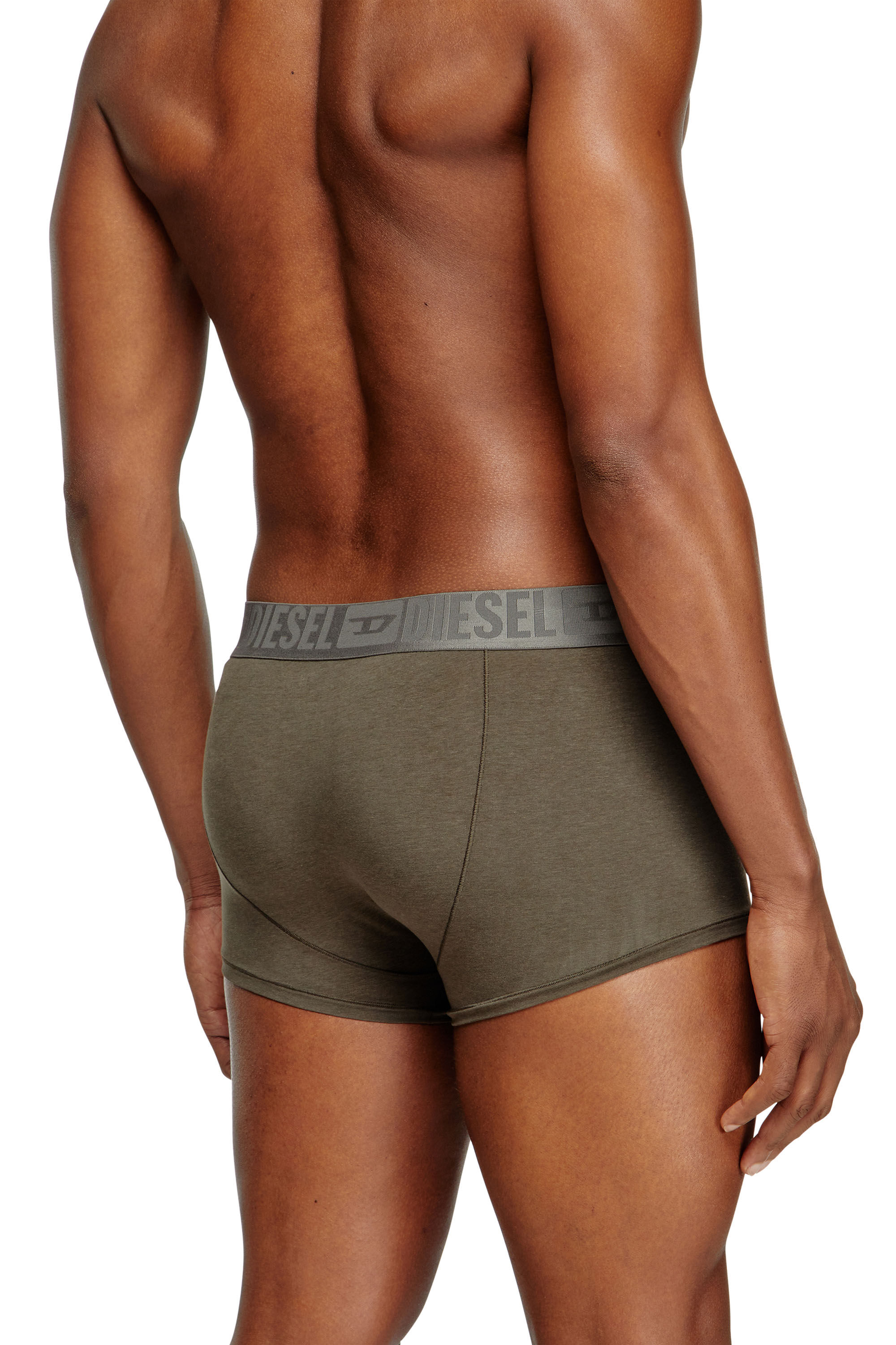 Diesel - BENJAMIN-D-MONO-3PACK, Man's Three-pack plain boxer briefs in Green/Black - 3