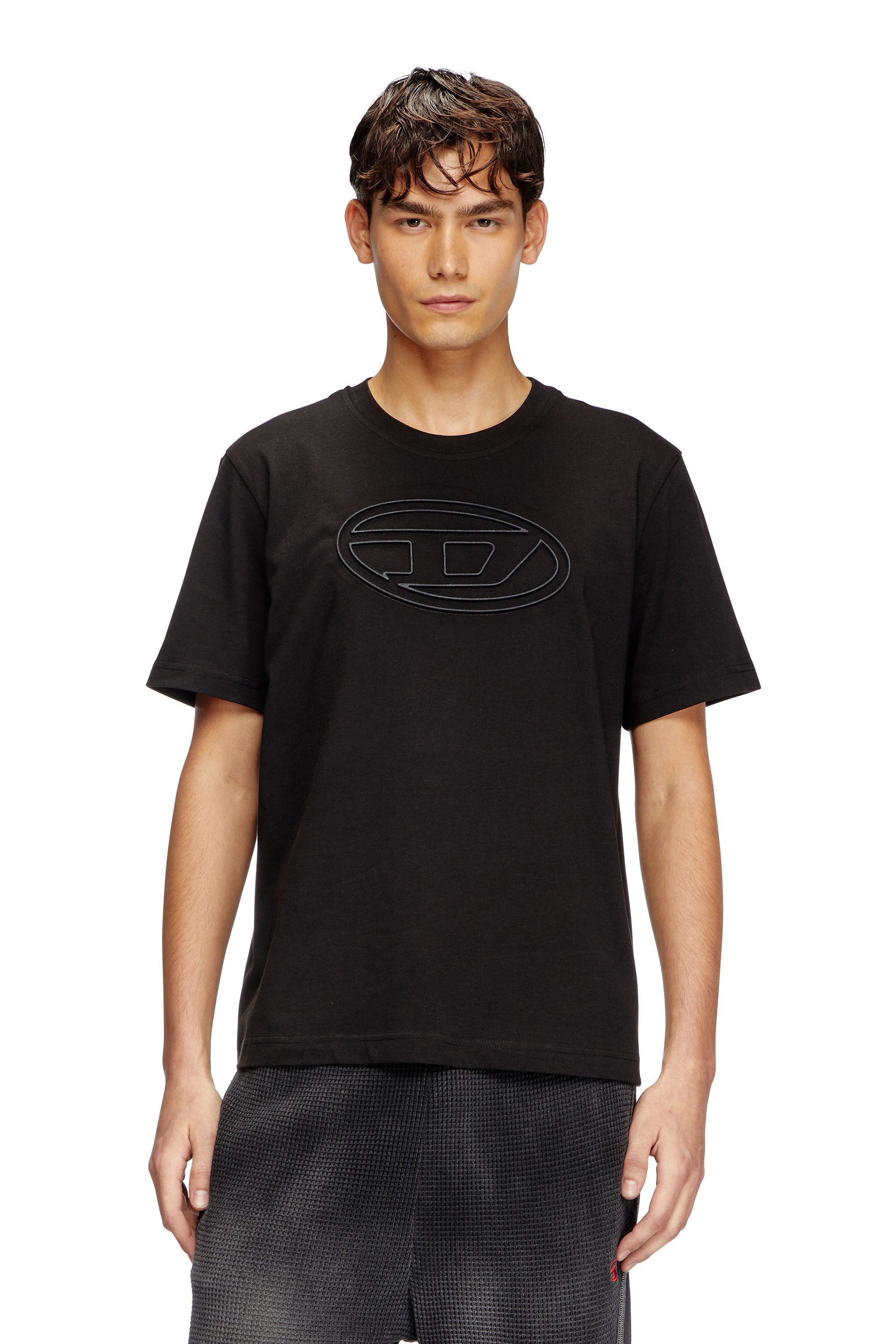 Diesel - T-ADJUST-BIGOVAL, Camiseta con Oval D en relieve Hombre in Negro - 3