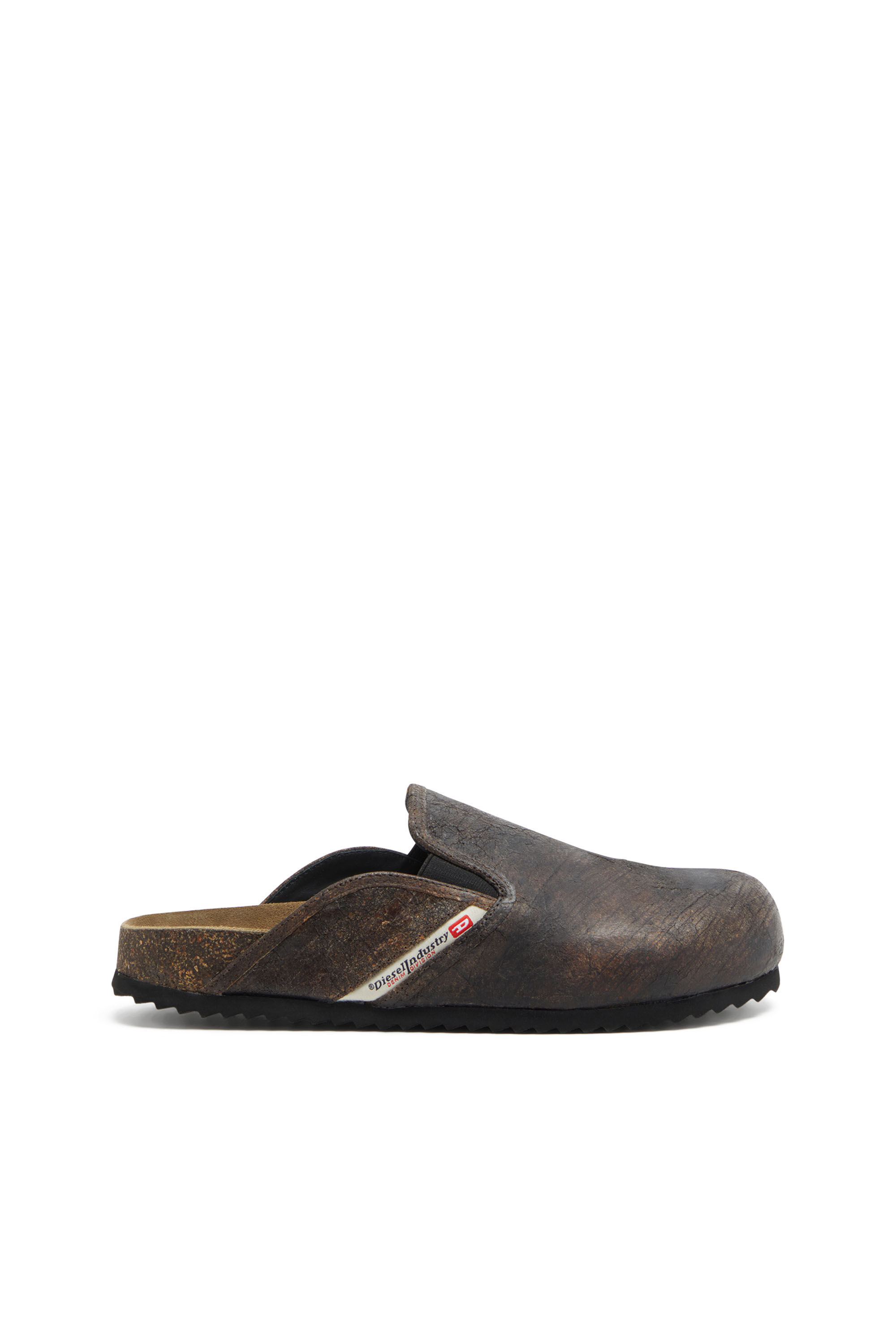 Men's D-Woodstock-Clogs in crackle-effect suede | Brown | Diesel