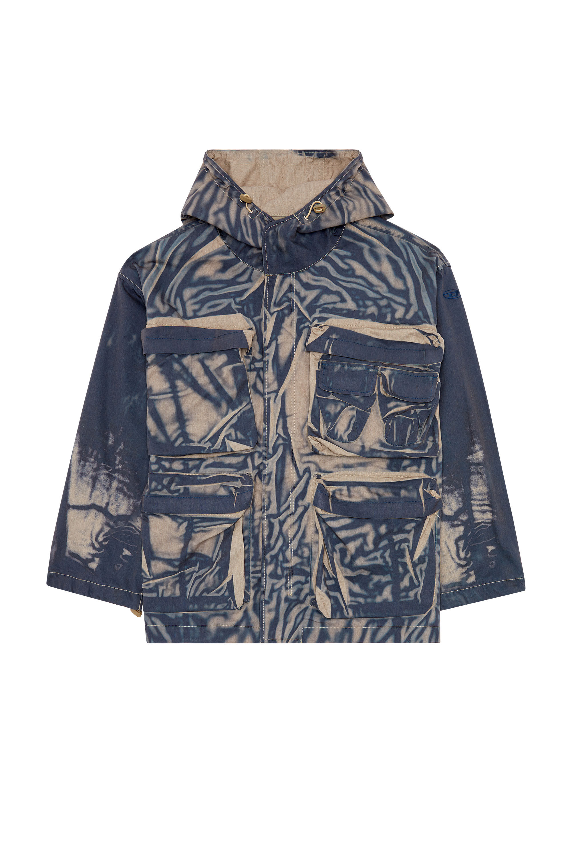 Men's Cargo jacket with creased print | Multicolor | Diesel