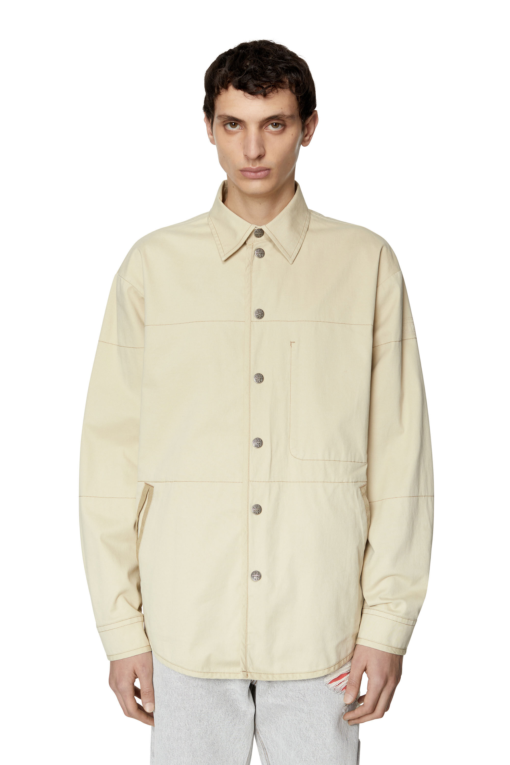 S-DOVES Man: Shirt jacket in peached twill | Diesel