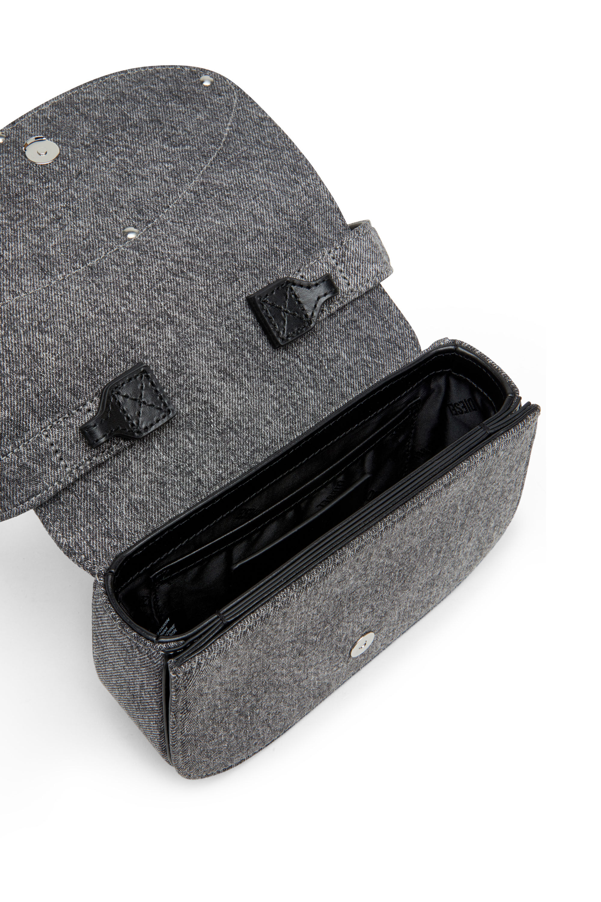 Diesel - 1DR, Woman's 1DR-Iconic shoulder bag in stonewashed denim in Black - 2