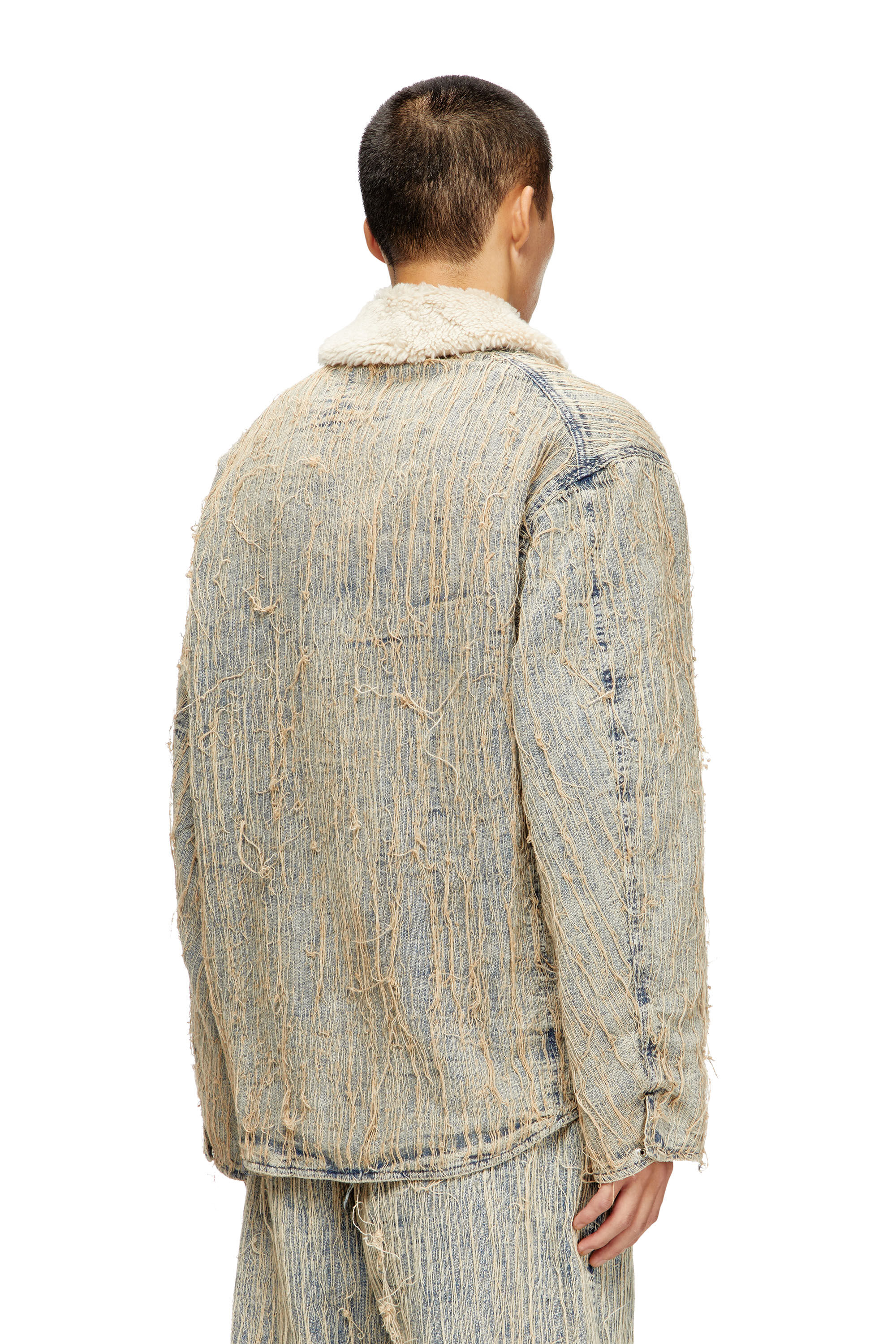 Diesel - D-IVAR-S, Man's Jacket in floating-thread jacquard denim in Light Blue - 5
