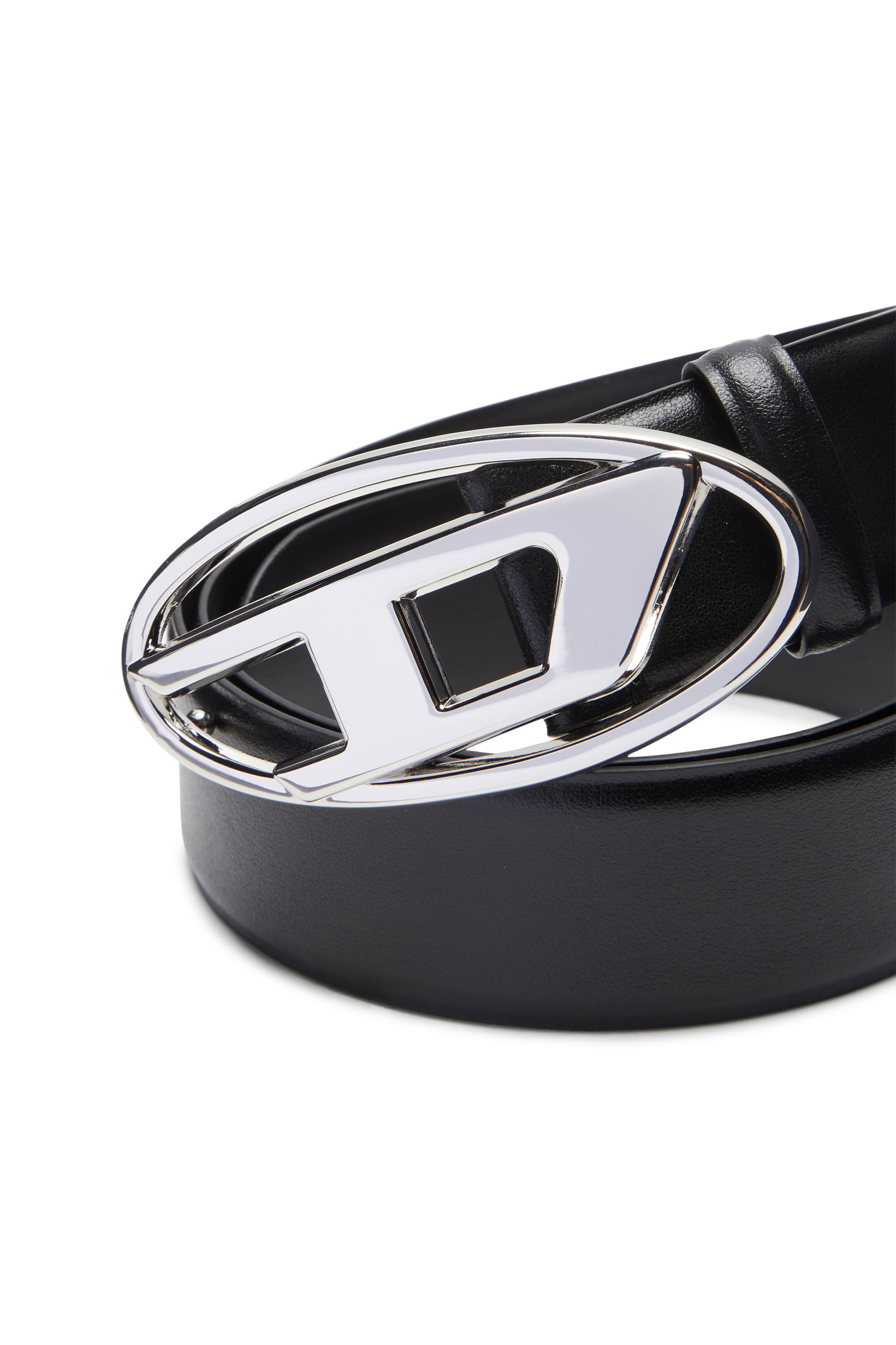 【初売り】 with belt Leather Men's Oval Diesel | Black | buckle D 小物
