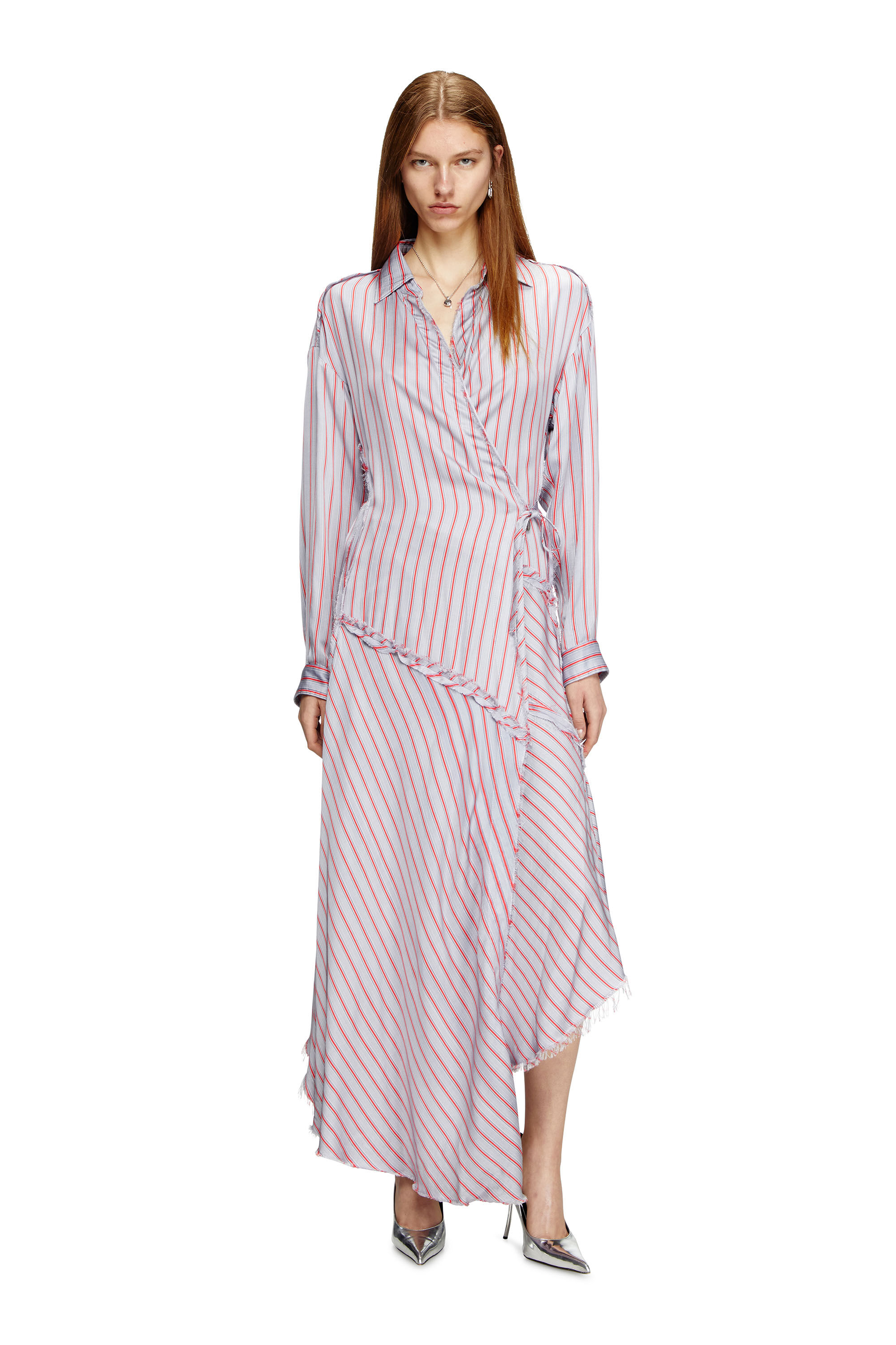 Women's Asymmetrical wrap shirt dress | Multicolor | Diesel