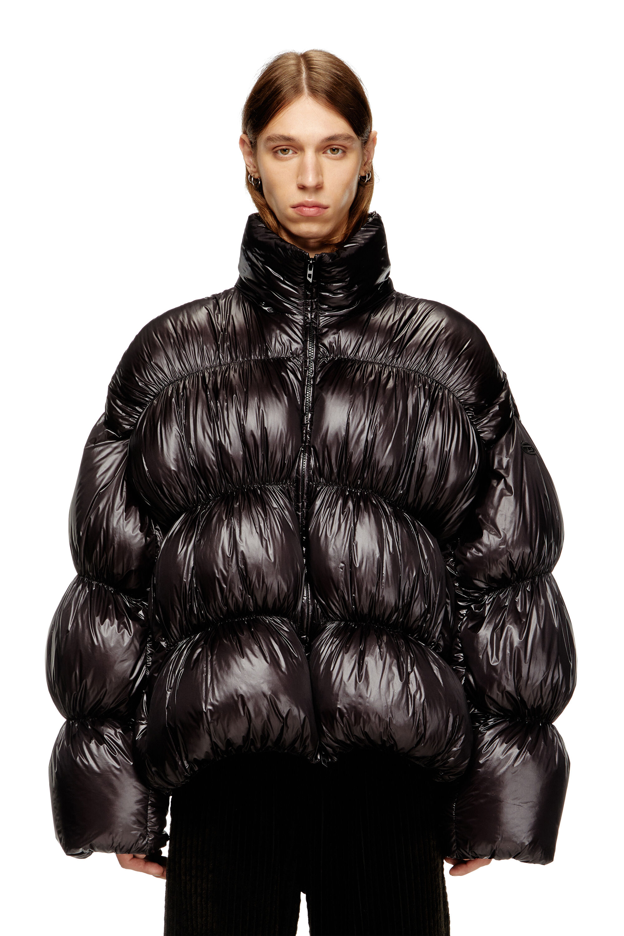 ジャケット・アウター diesel down coat Men's Hooded down jacket with bubble effect | Black | Diesel