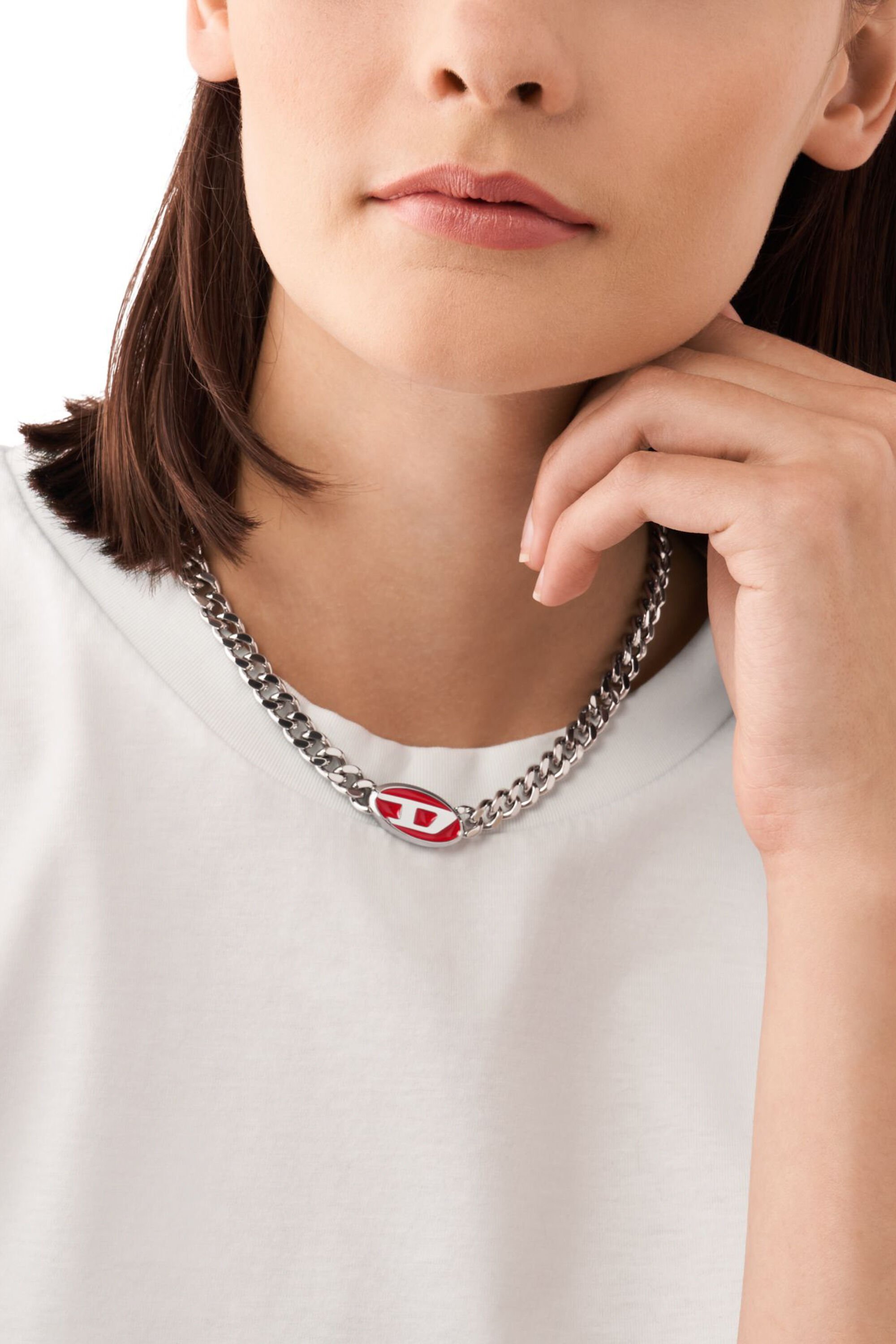 Diesel - DX1446, Collar de cadena de acero inoxidable Unisex in Plateado - 4