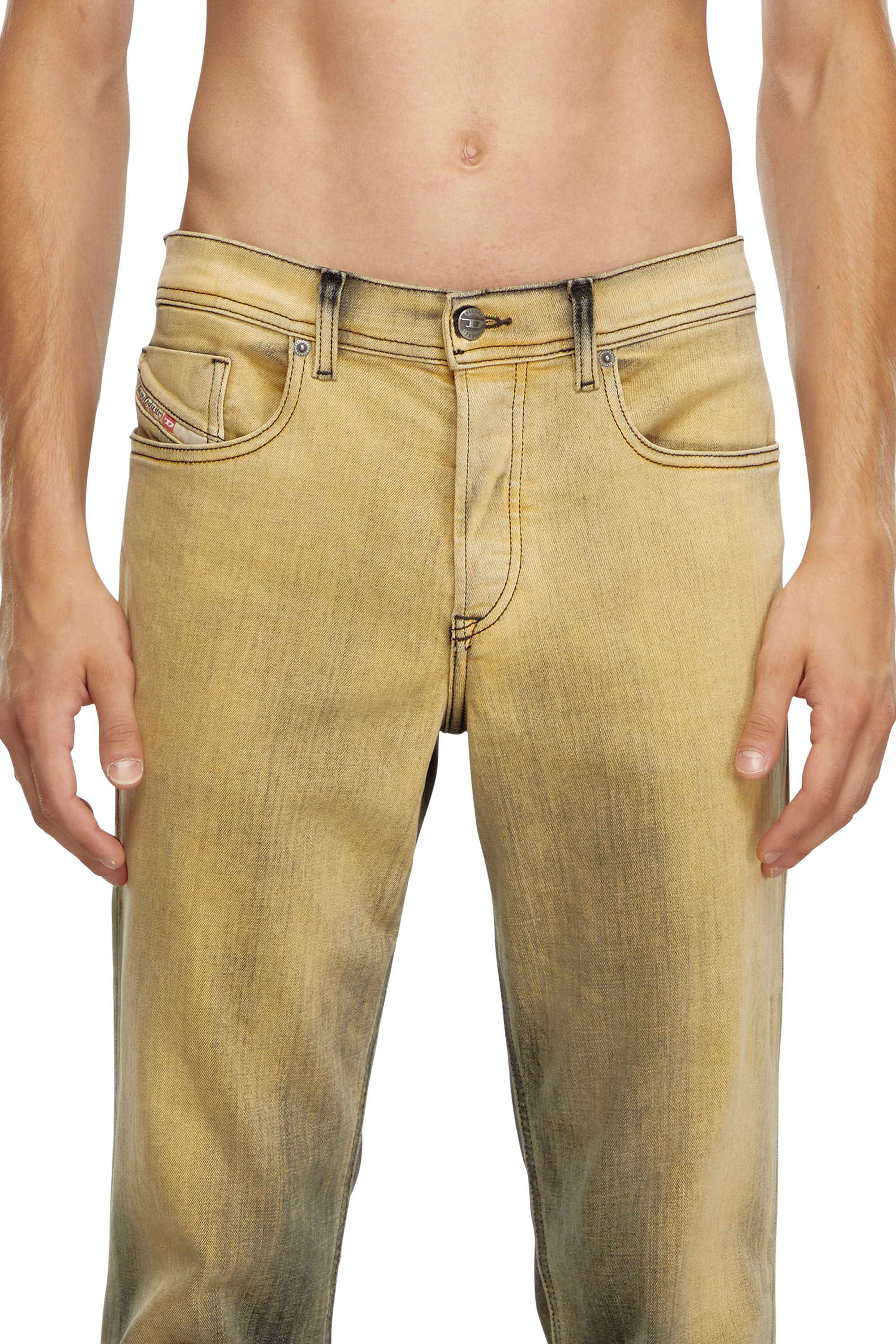 Diesel - Tapered Jeans 2023 D-Finitive 09J85 Hombre, Negro/Amarillo - 5