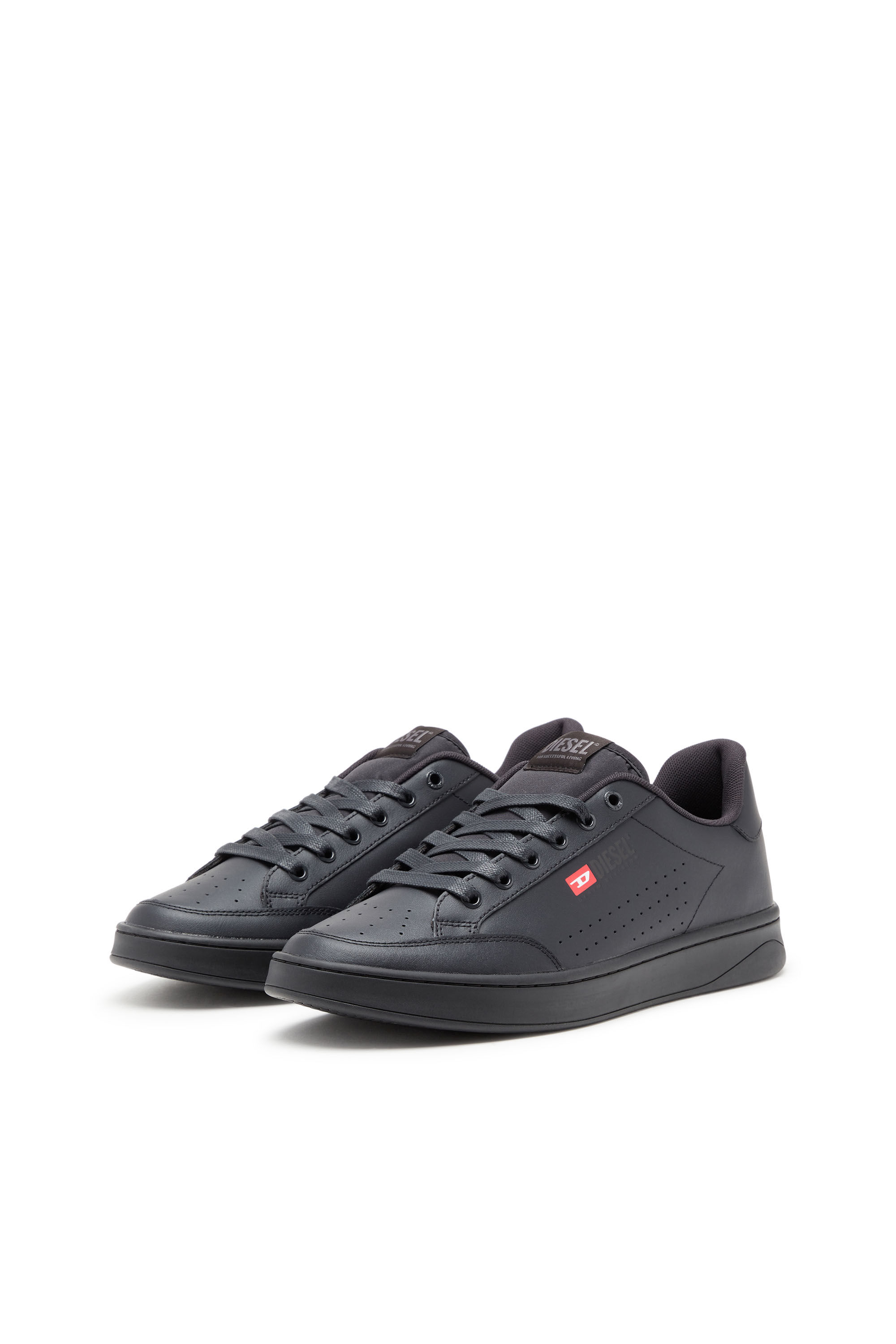 Men's S-Athene-Low-top sneakers in leather and nylon | Black | Diesel