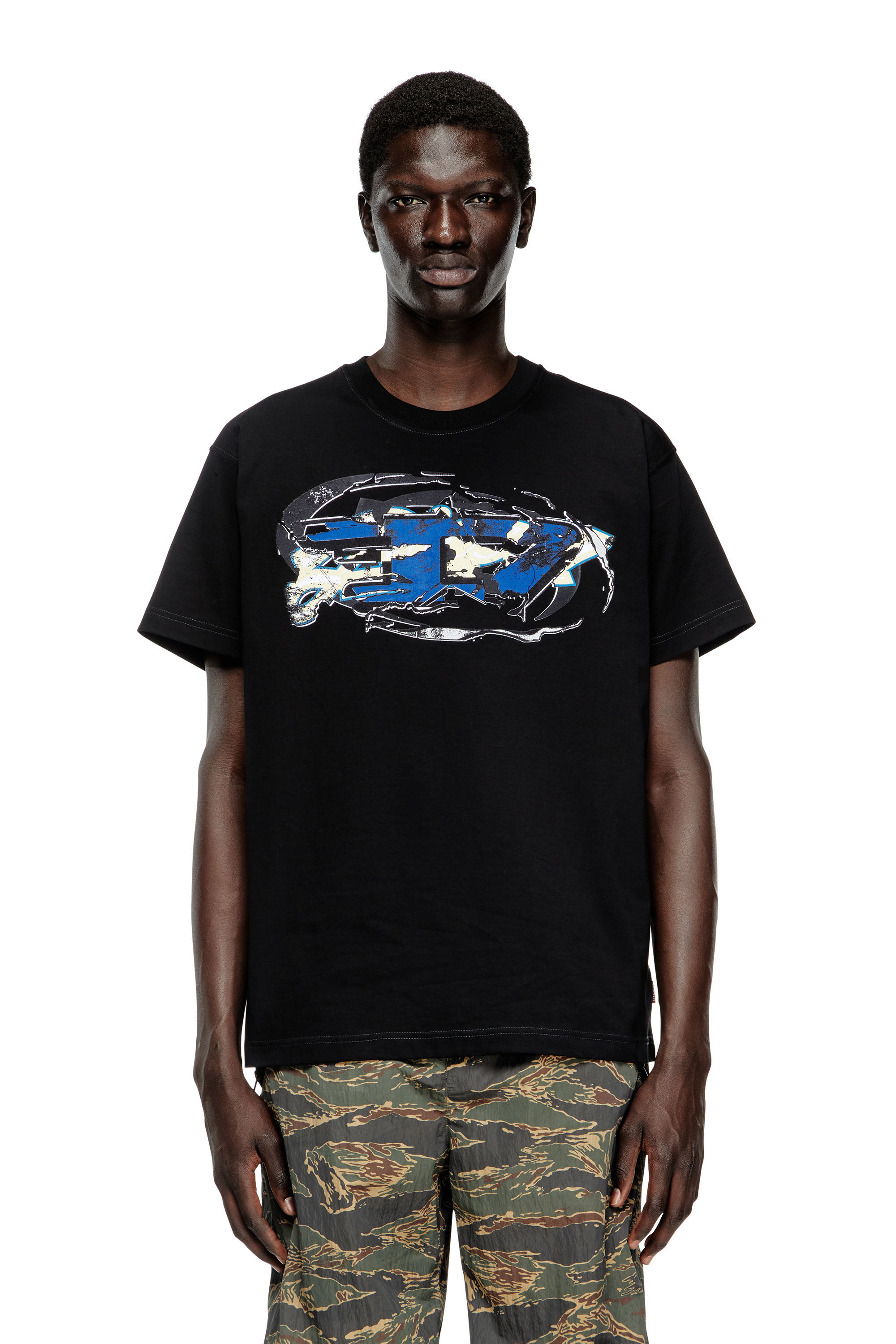 Diesel - T-NORM-T11, Camiseta con logotipo Oval D Hombre in Negro - 3