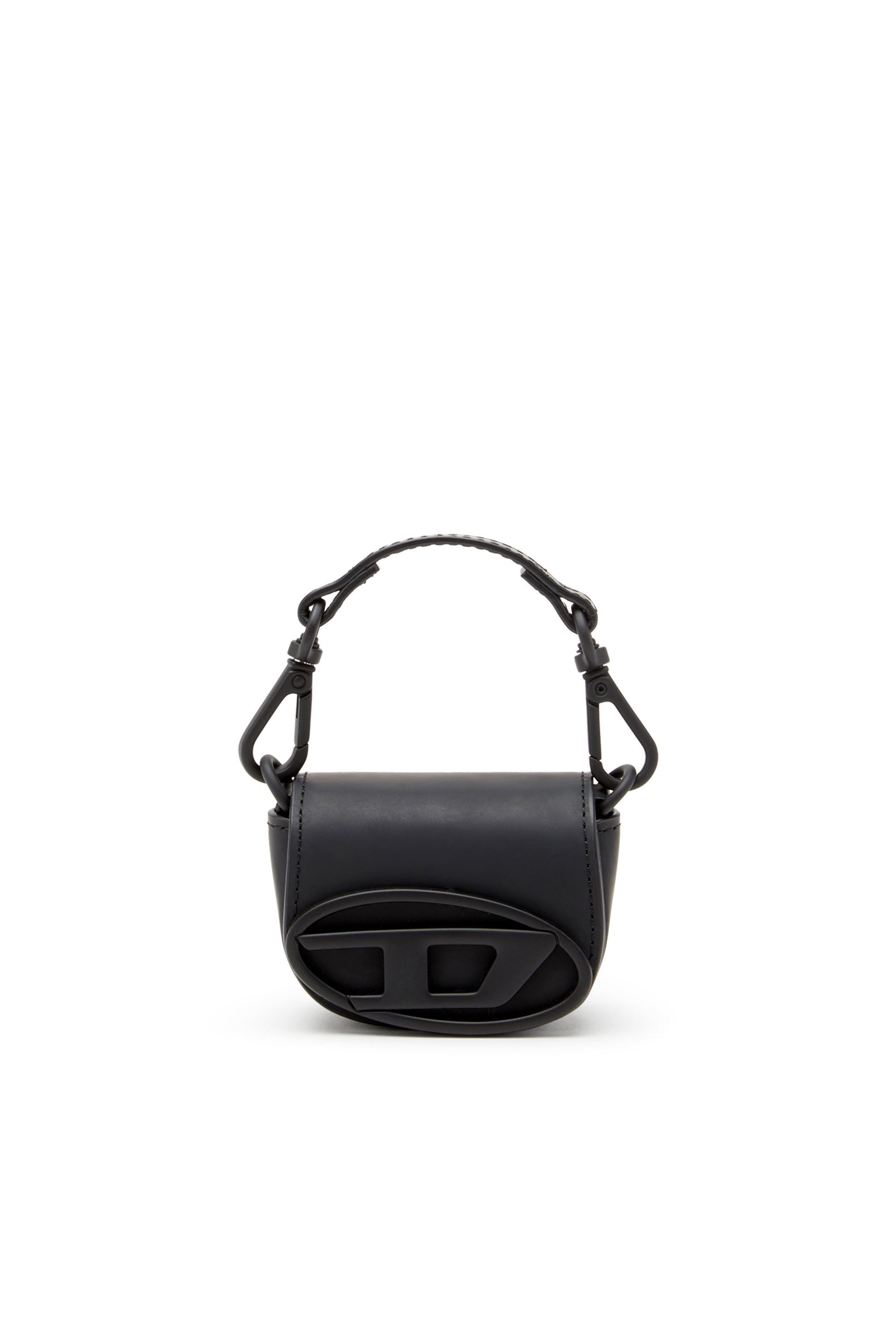 Women's Iconic micro bag charm in matte leather | Black | Diesel